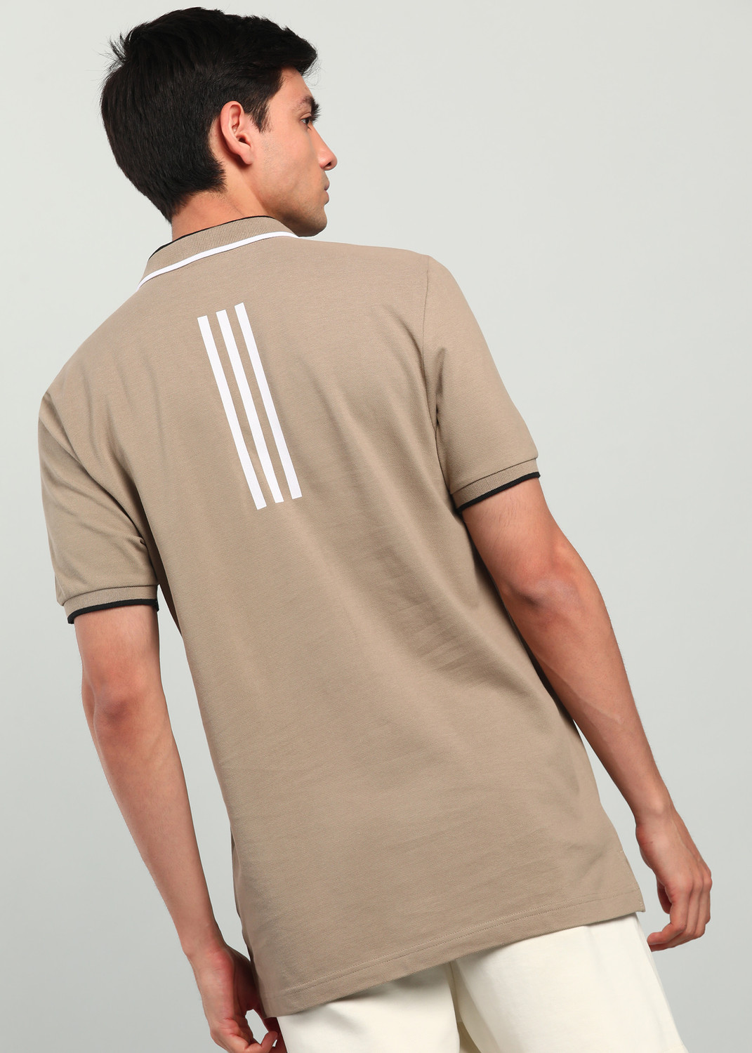 Image of ADIDAS Solid Men Polo Neck Green T-Shirt