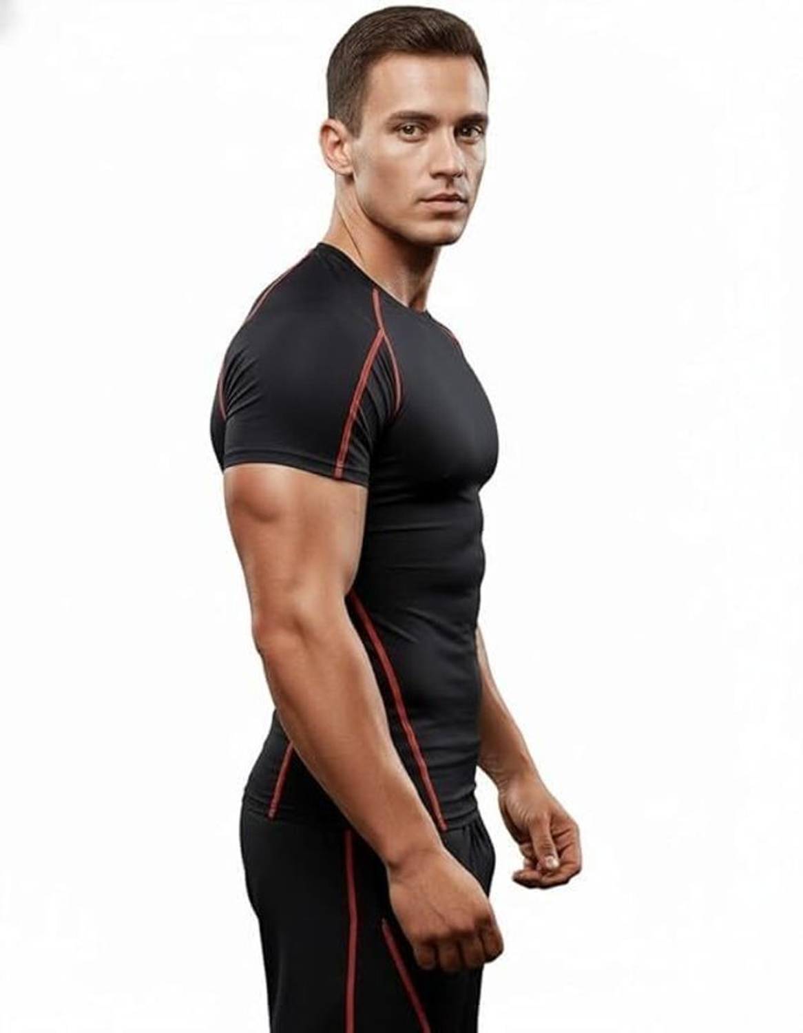 NEVER QUIT Black Men's Round Neck T-Shirt - Image 3