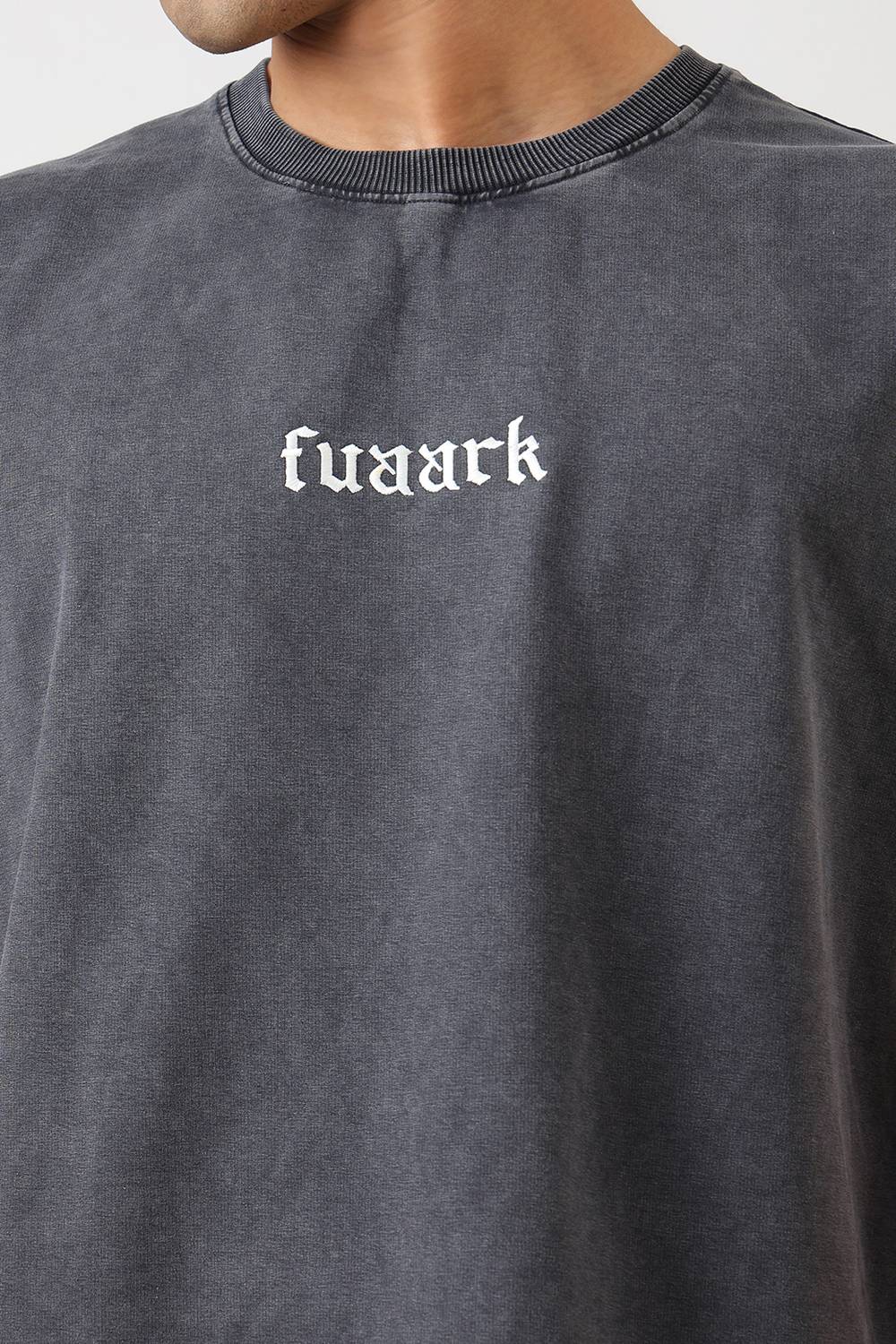 FuaarK Printed Men Round Neck Grey T-Shirt - Image 3