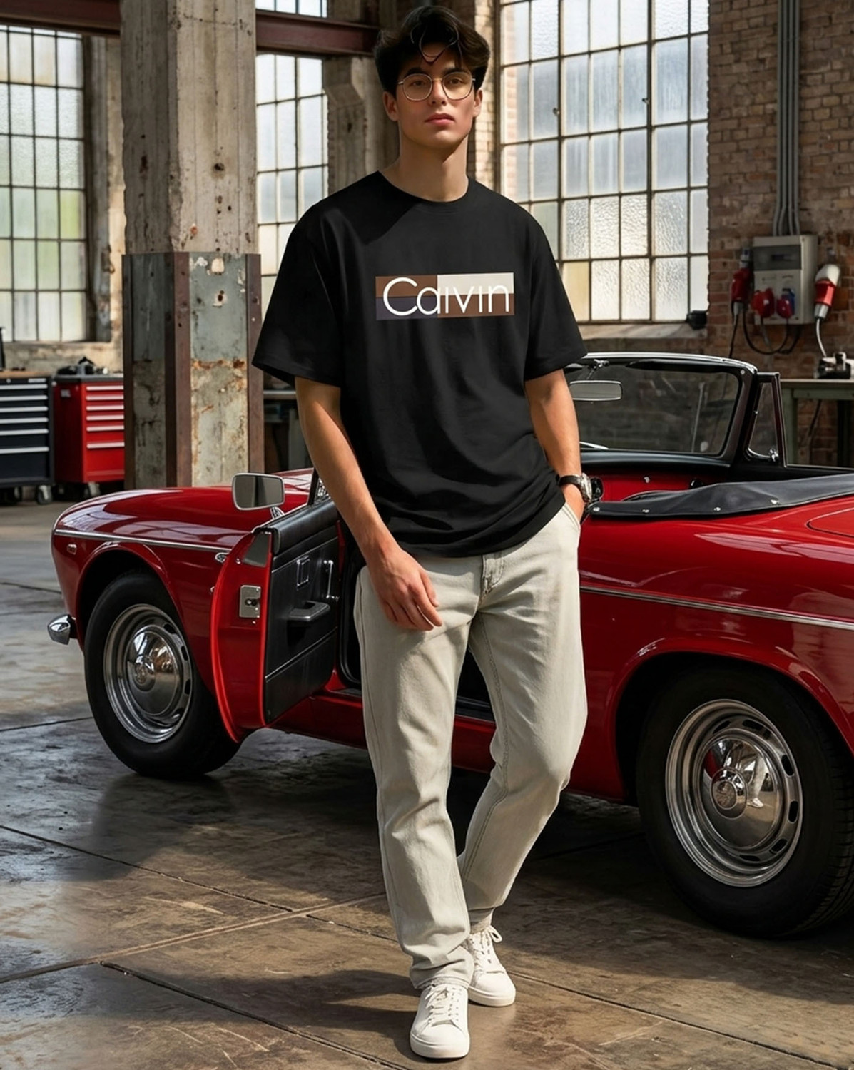 Image of AUSK Printed Men Round Neck Black T-Shirt