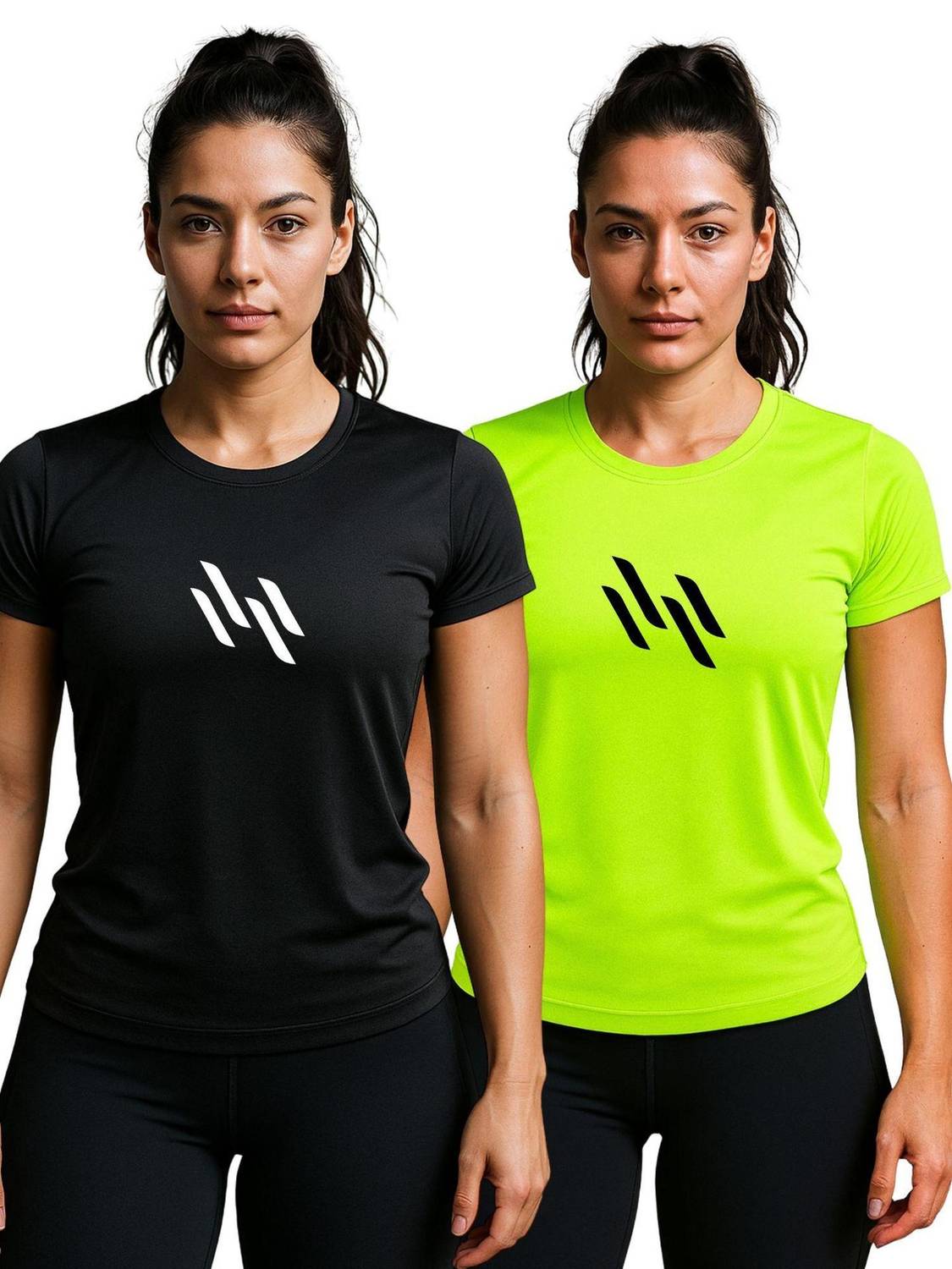 3colors Printed Women Round Neck Black, Green T-Shirt