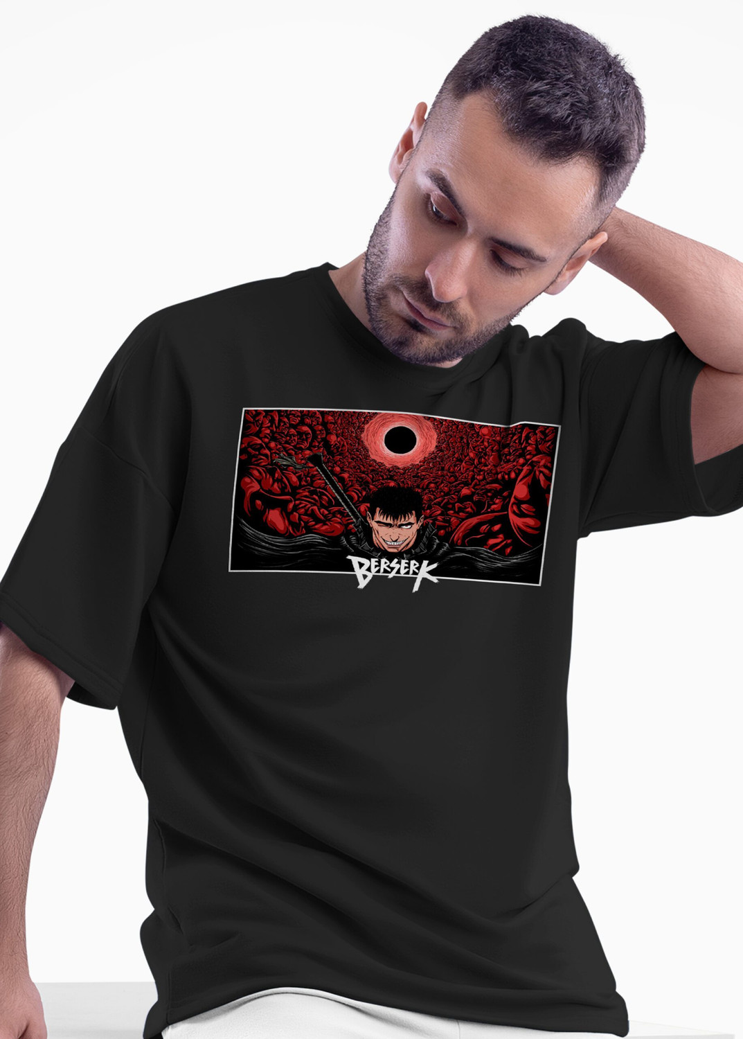 Image of Thecrazymonk Printed, Typography Men Round Neck Black T-Shirt