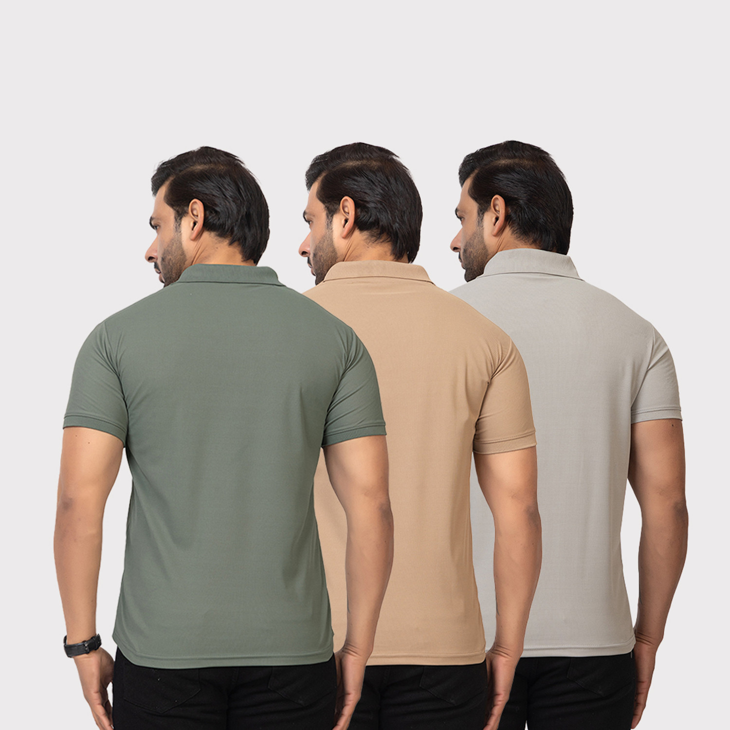 Image of TWEUNBOY Solid Men Polo Neck Multicolor T-Shirt