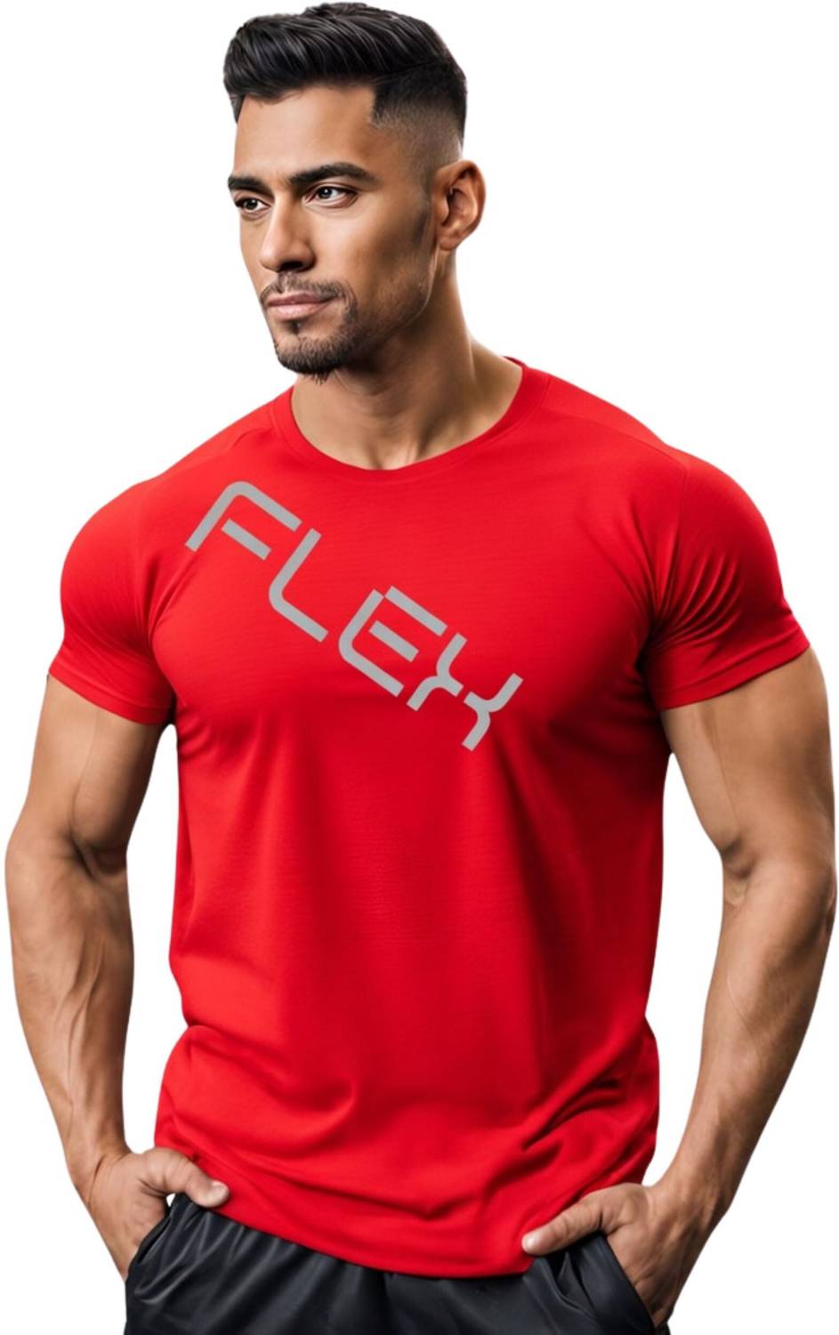 3colors Printed Men Round Neck Red T-Shirt