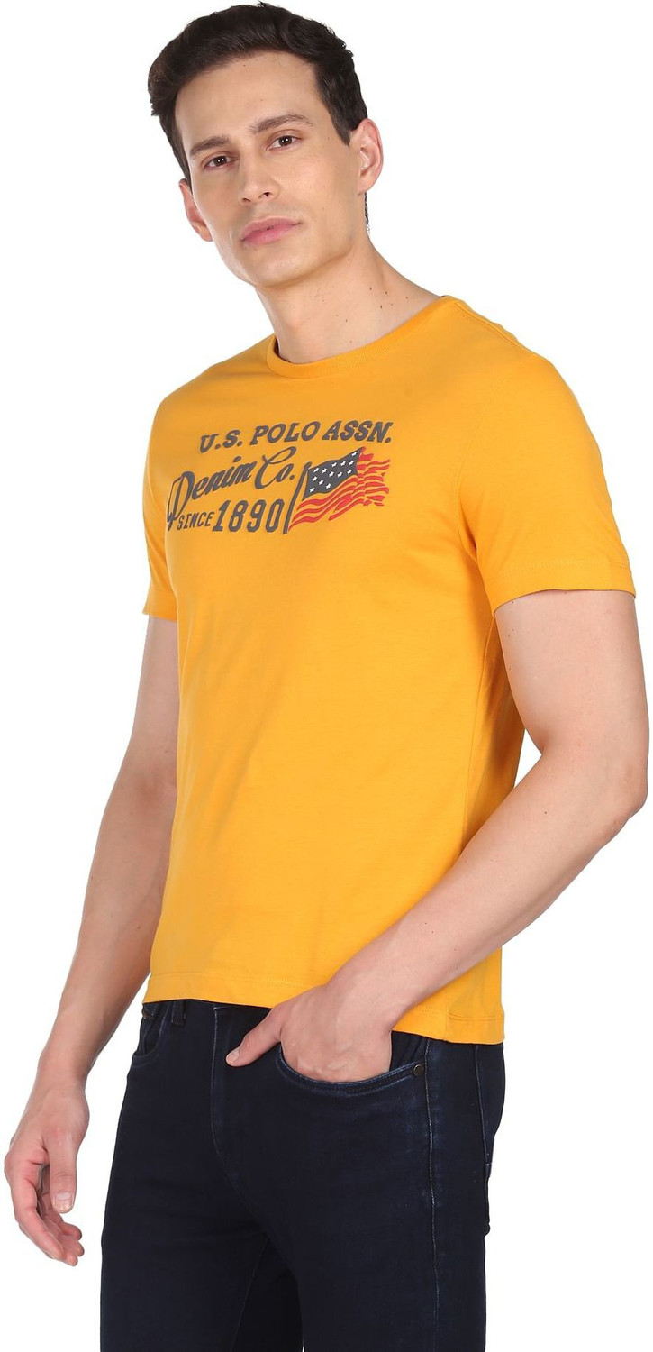 Image of U.S. POLO ASSN. Typography Men Round Neck Multicolor T-Shirt
