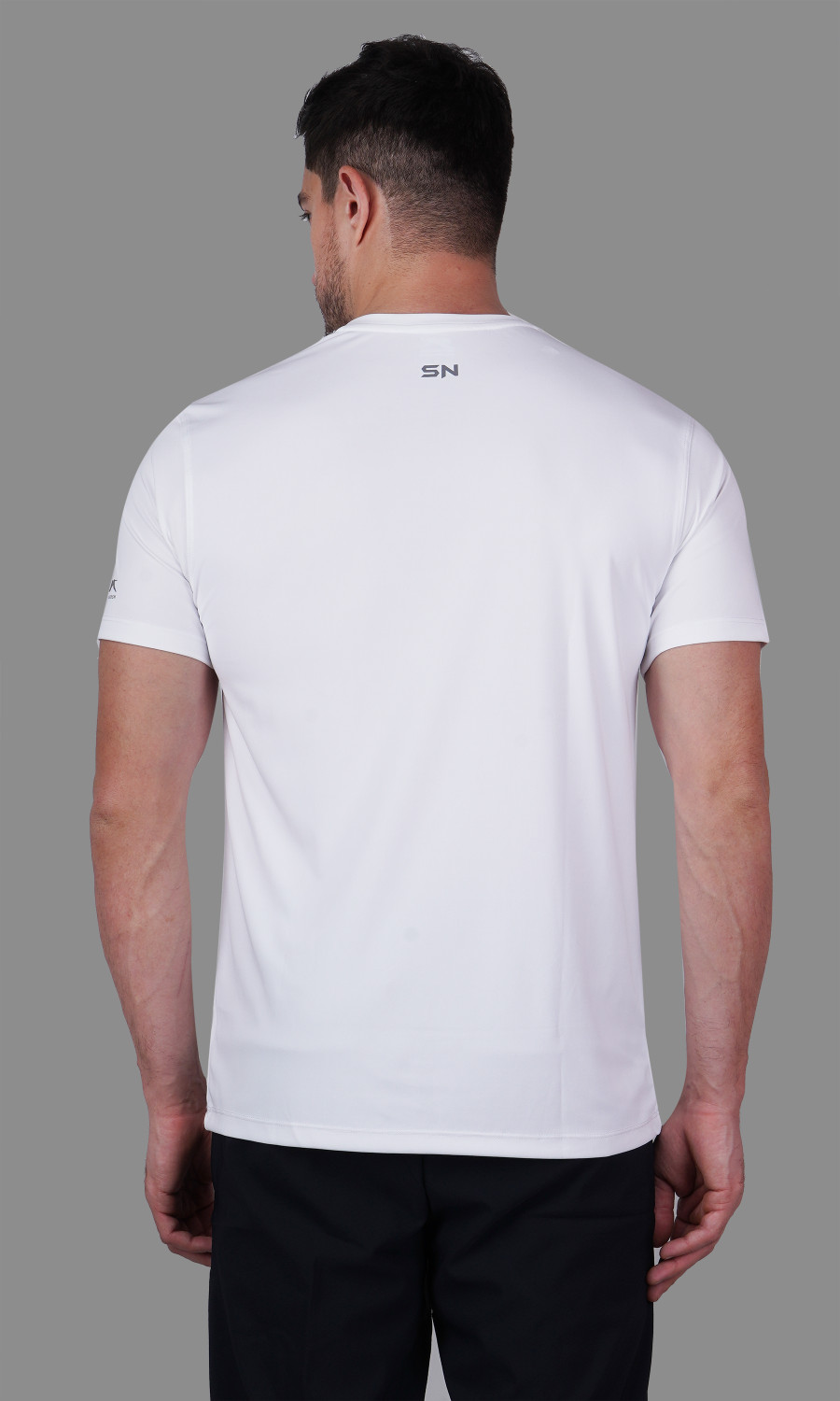 Image of Shiv Naresh Solid Men Round Neck White T-Shirt