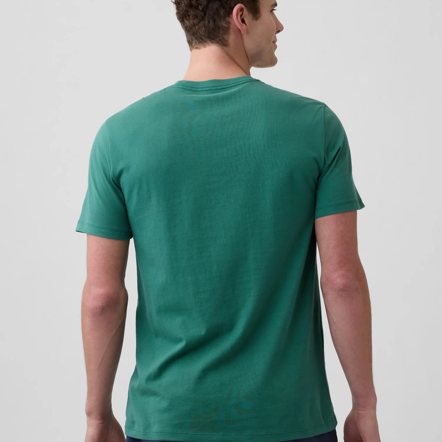 Image of GAP Typography Men Crew Neck Green T-Shirt