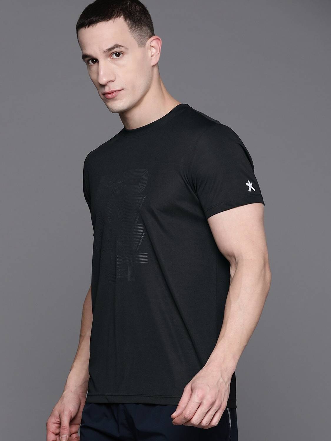 HRX by Hrithik Roshan Typography Black T-Shirt - Image 3