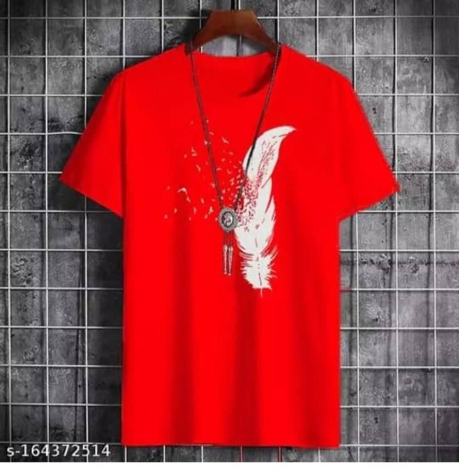 SAHHUONESH TREND Graphic Print Men Round Neck Red T-Shirt