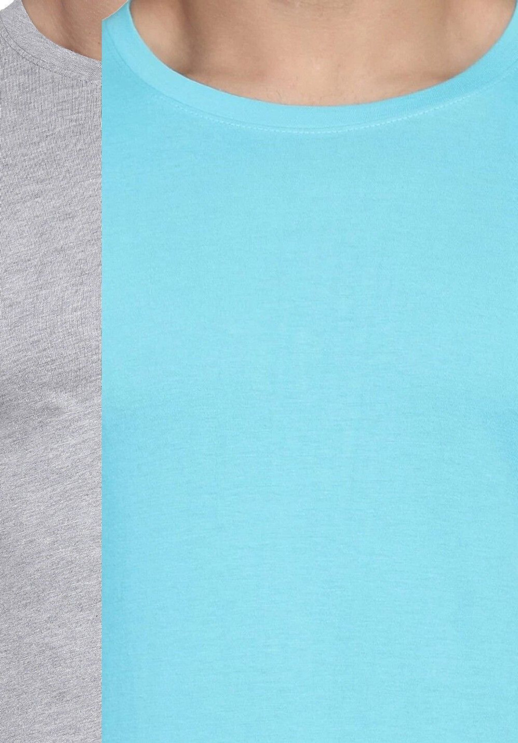 Image of Kroptee Solid Men Round Neck Multicolor T-Shirt