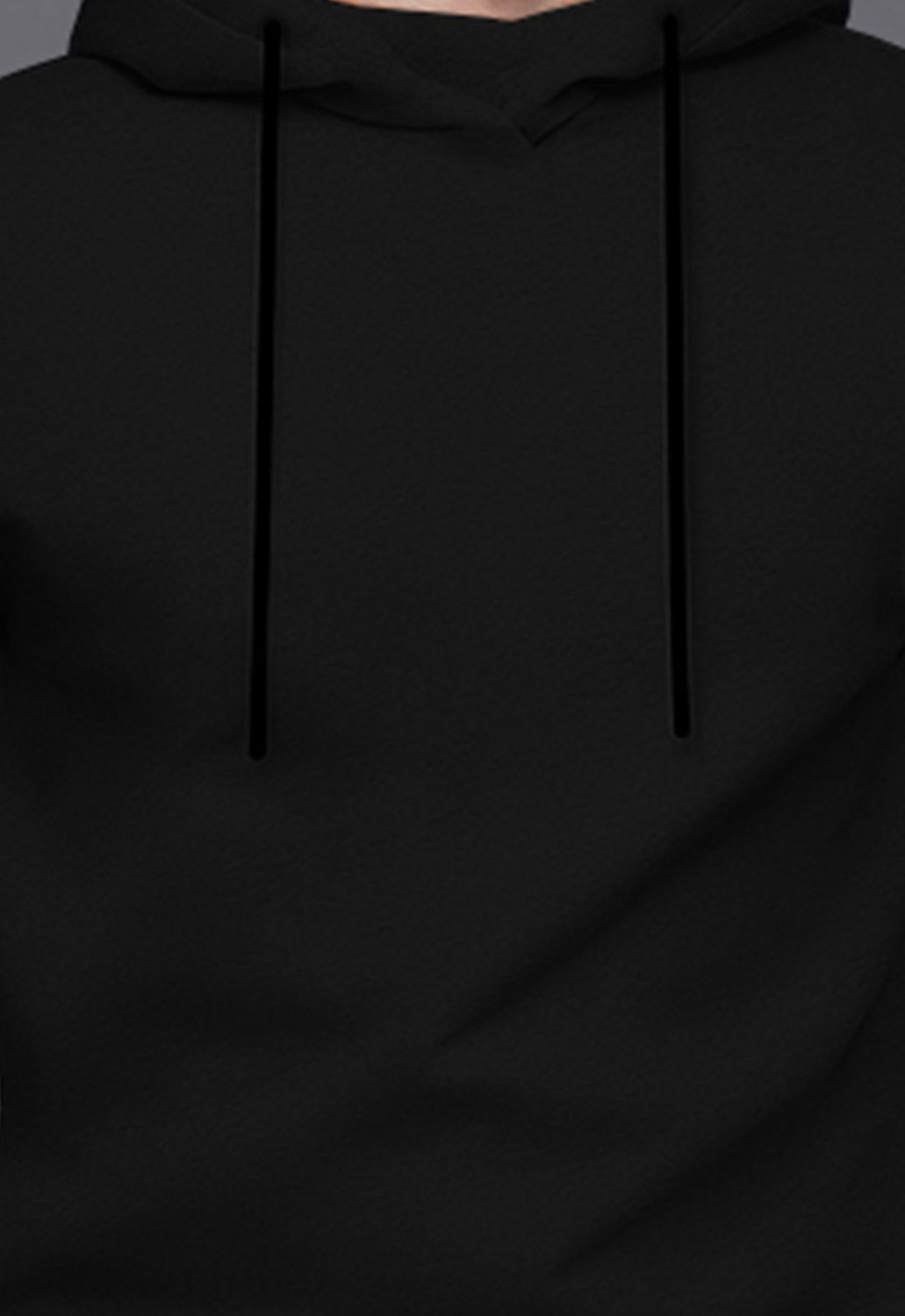 Image of BLIVE Solid Men Hooded Neck Black T-Shirt