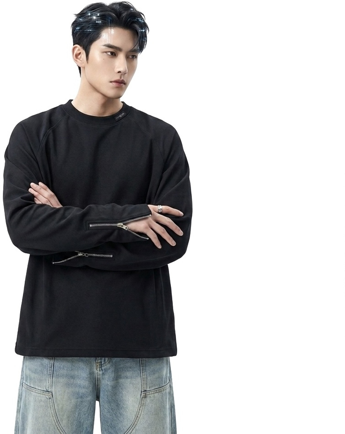 Image of SDnet Solid Men Round Neck Black T-Shirt