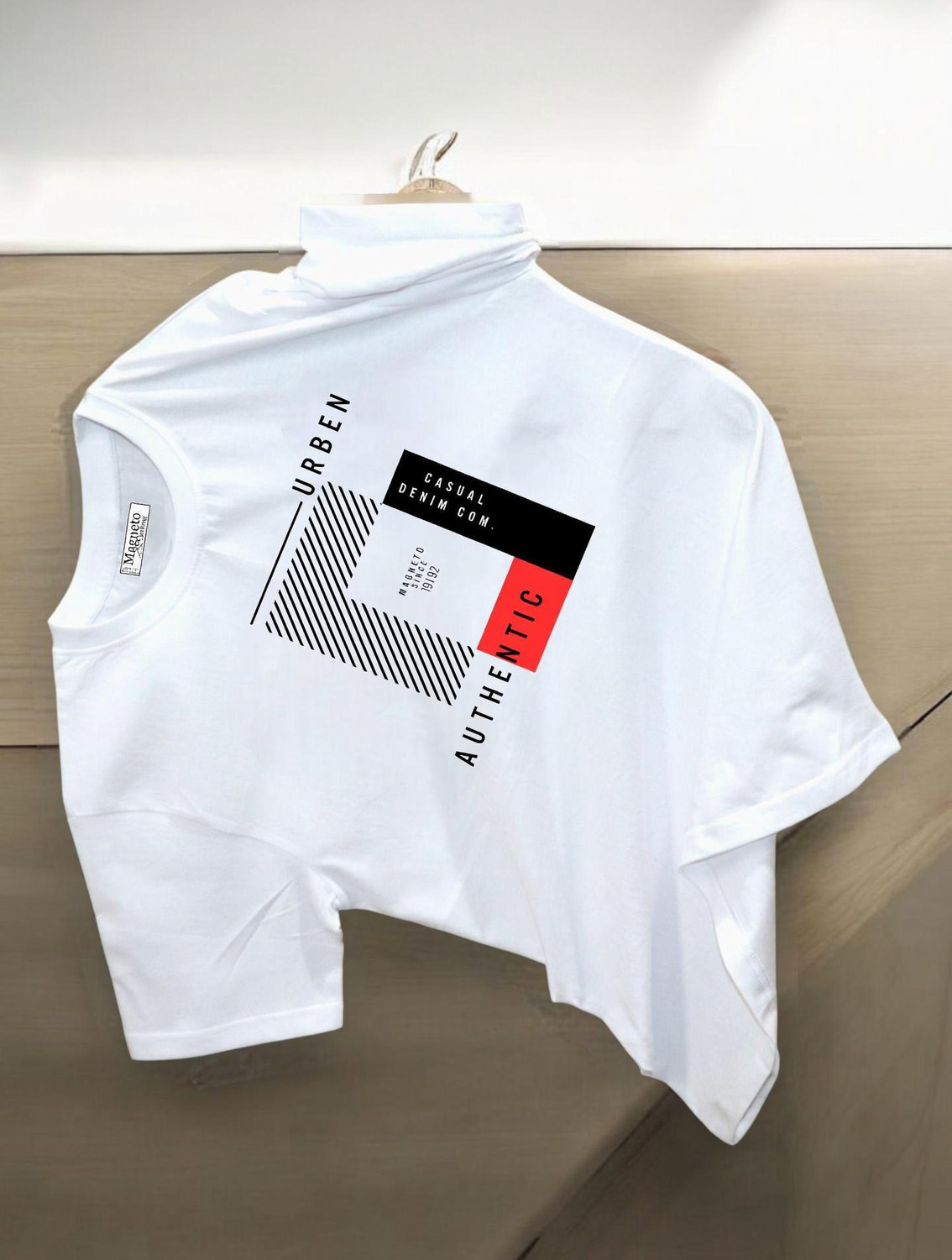 Image of Magneto Printed Men Round Neck White T-Shirt