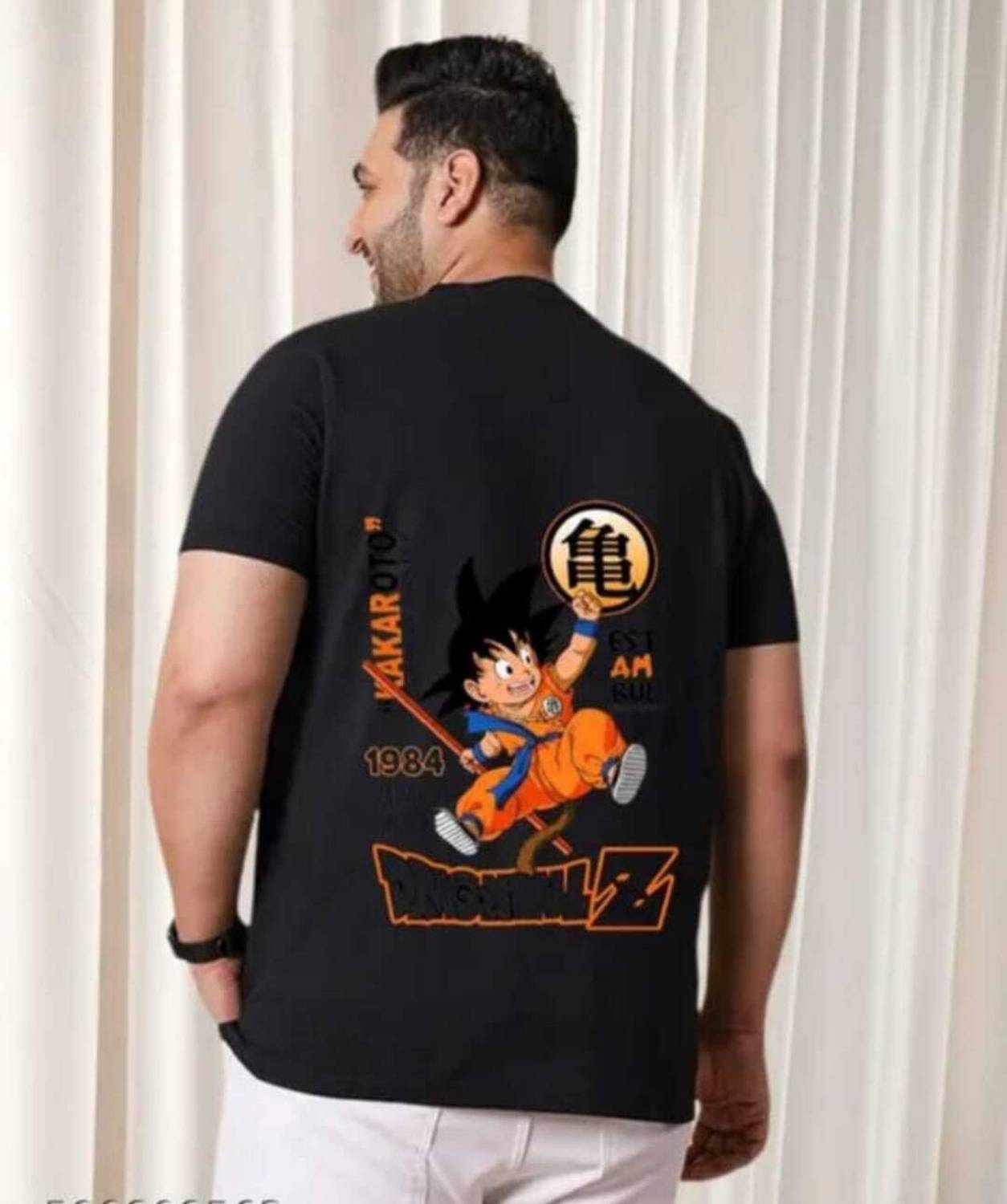 ANUBHAVGARMENT Printed Men Round Neck Black T-Shirt