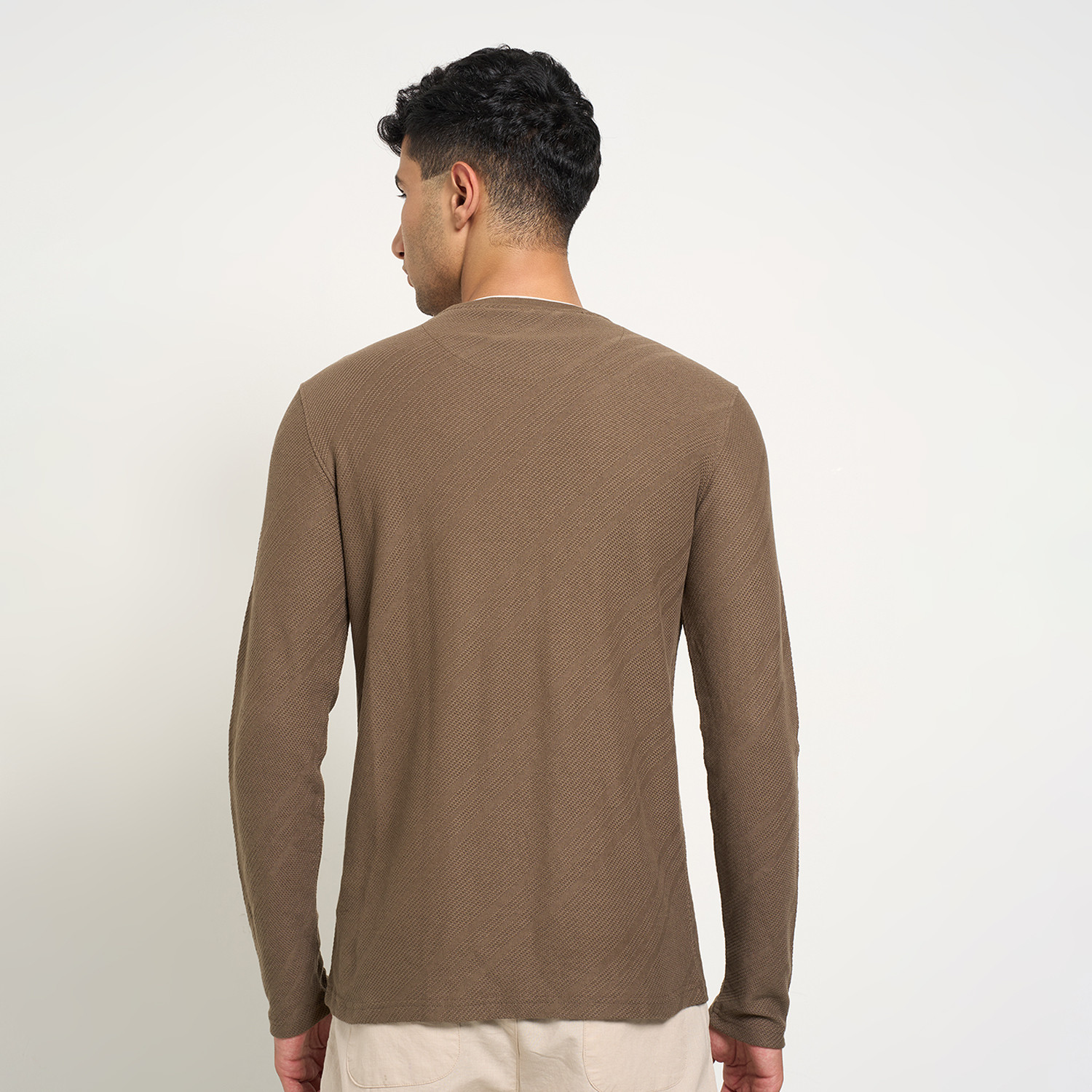 Image of 7 Alt by Pantaloons Tie & Dye Men Round Neck Brown T-Shirt