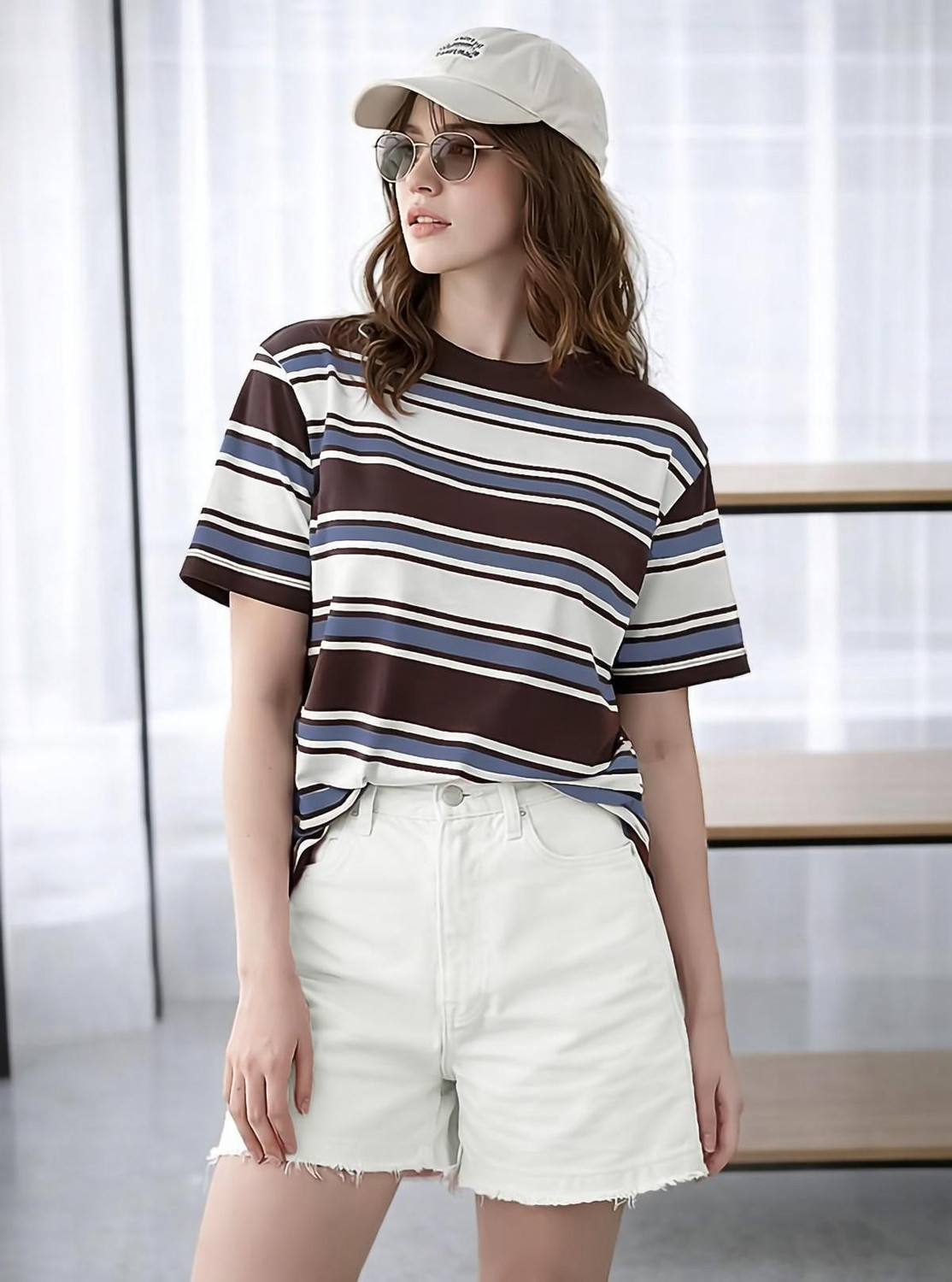 Image of THE DRY STATE Printed Women Round Neck Multicolor T-Shirt