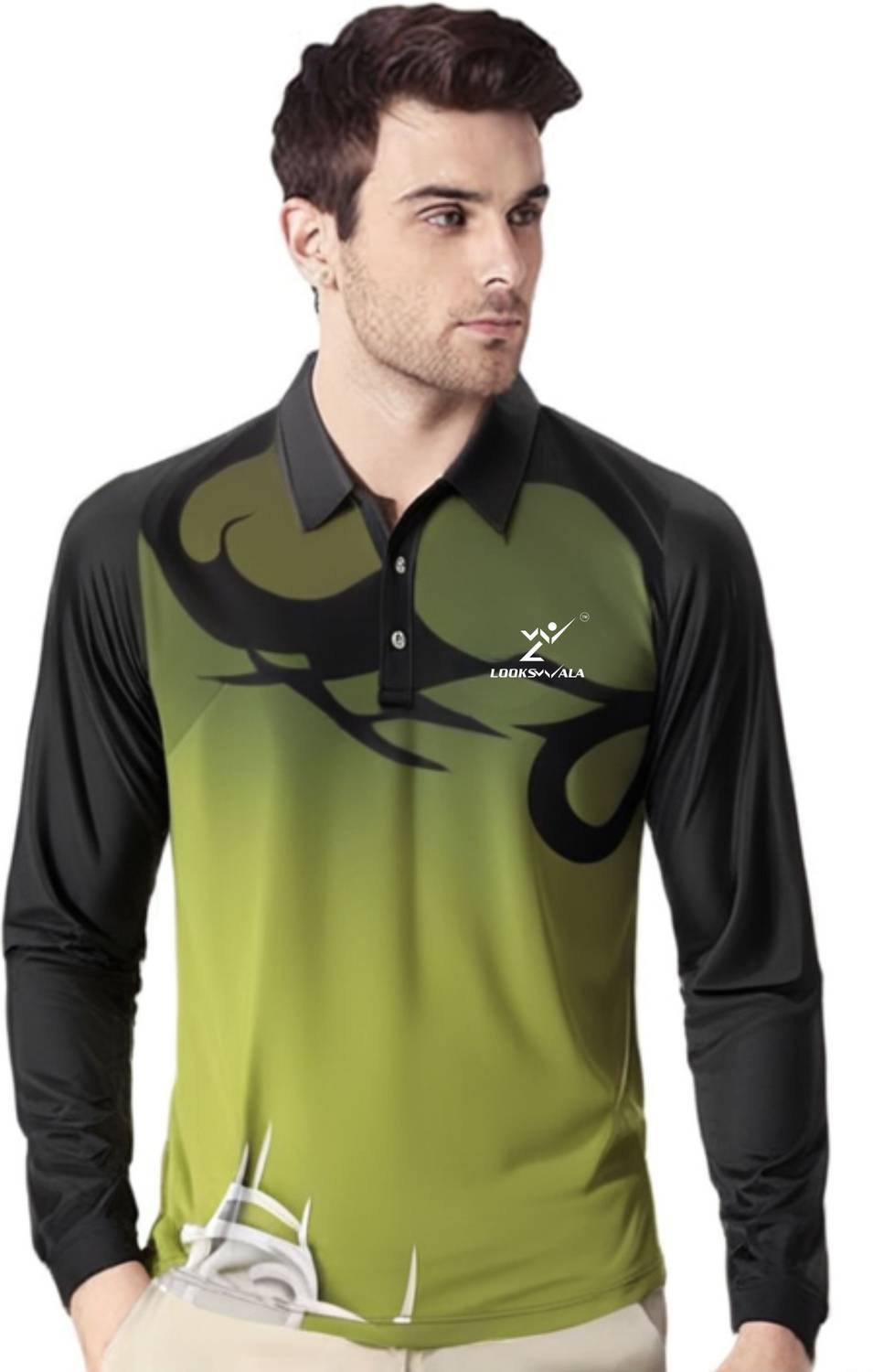 lookswala Printed Men Polo Neck Multicolor T-Shirt - Image 4