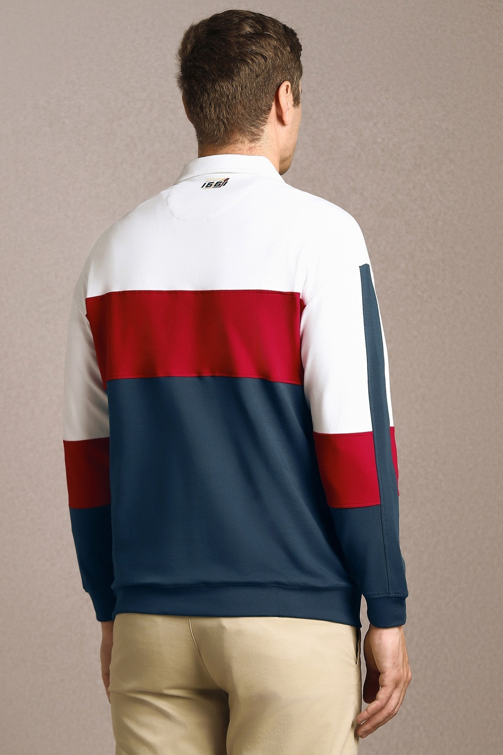 Image of LOUIS PHILIPPE Printed Men Polo Neck Multicolor T-Shirt