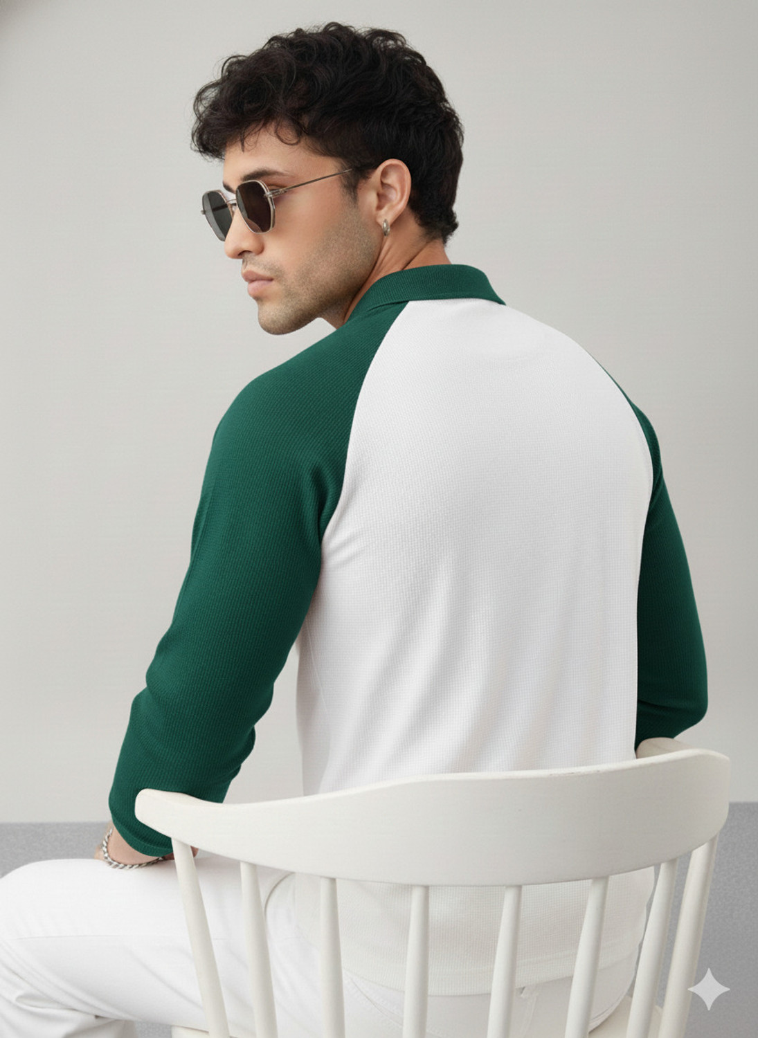 Image of Try This Printed Men Zip Neck Orange, Green, White T-Shirt