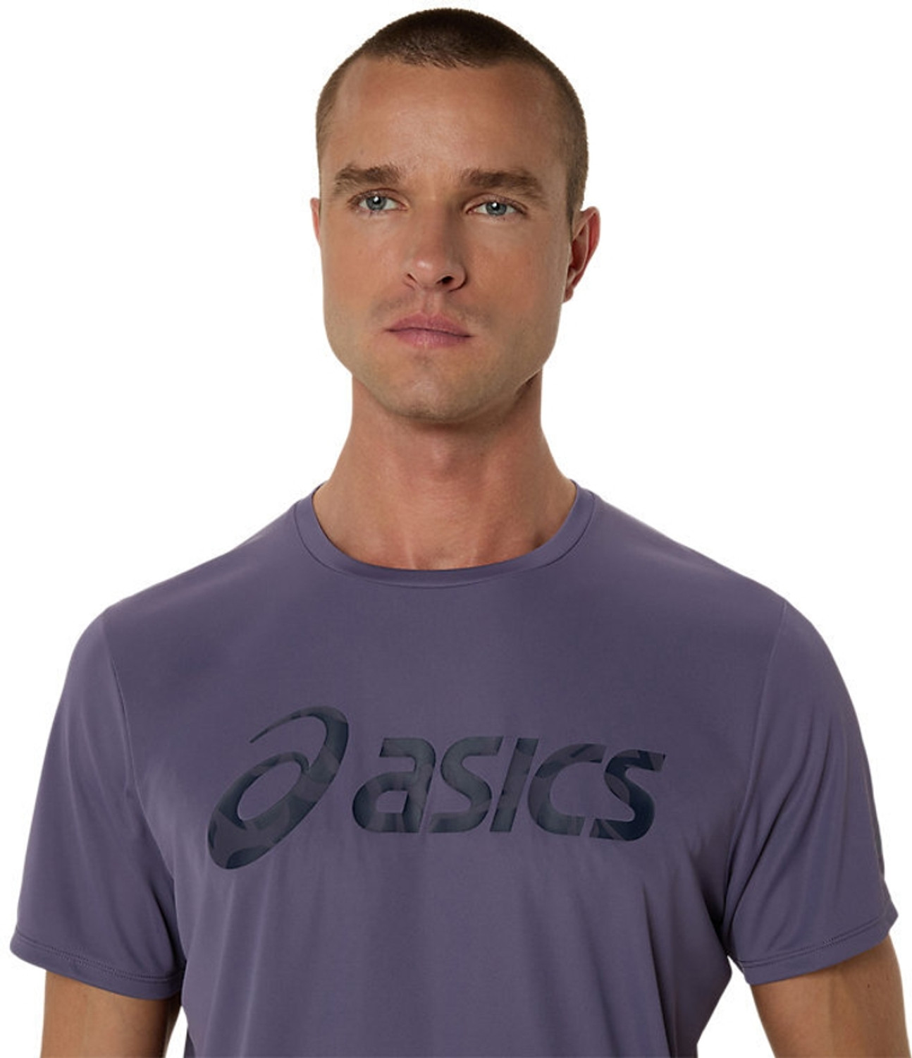 Image of Asics Sporty Men Round Neck Purple T-Shirt