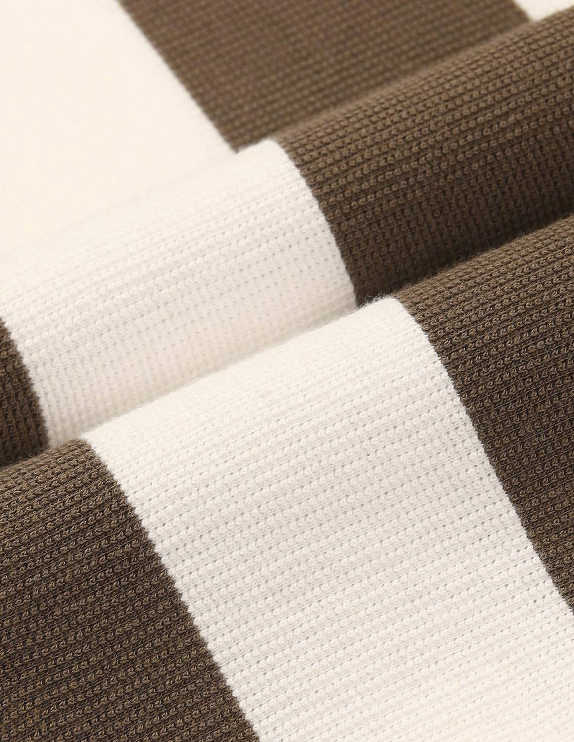 U.S. POLO ASSN. Beige, White Striped Polo Neck T-Shirt - Image 2