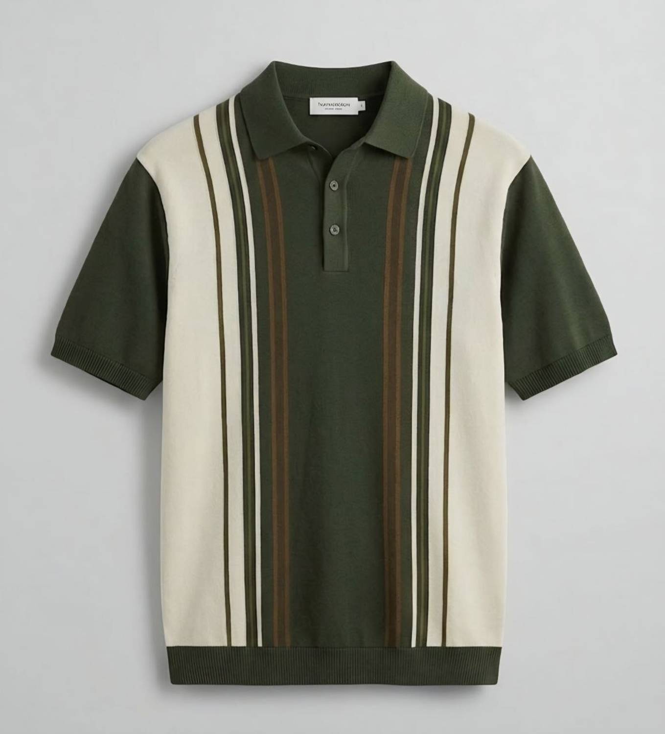 MOODY Multicolor Striped Polo Neck T-Shirt - Image 1