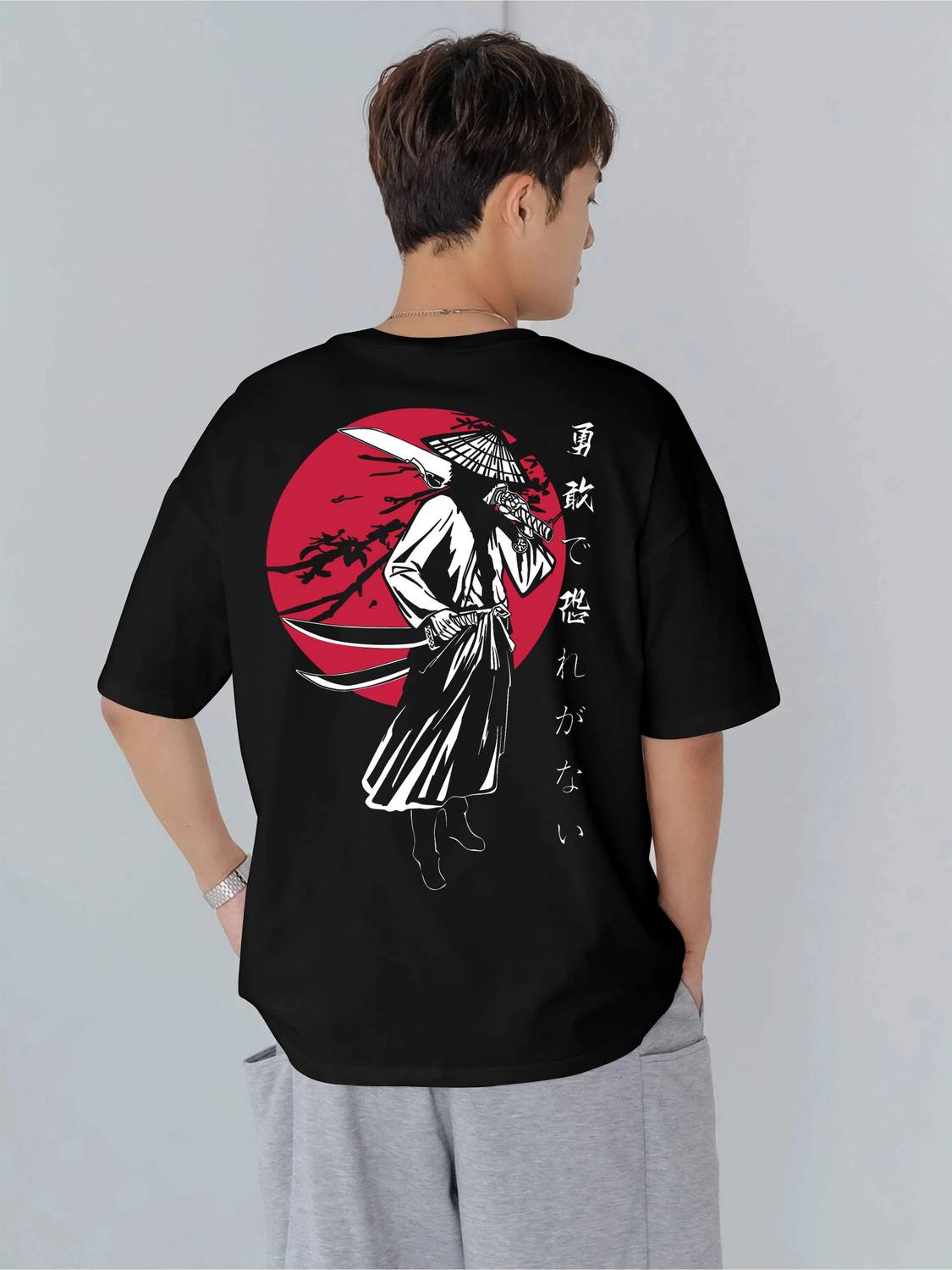 Jump Cuts Men Printed Round Neck Cotton Blend Black, Red T-Shirt