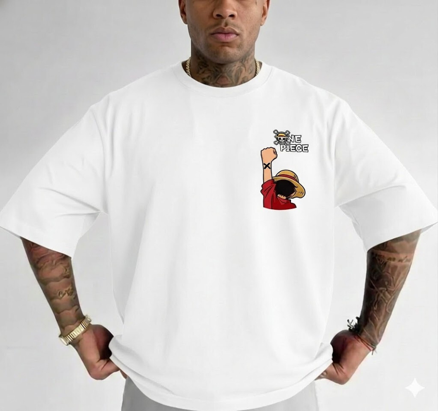 Image of GREENFASO Graphic Print Men Round Neck White T-Shirt