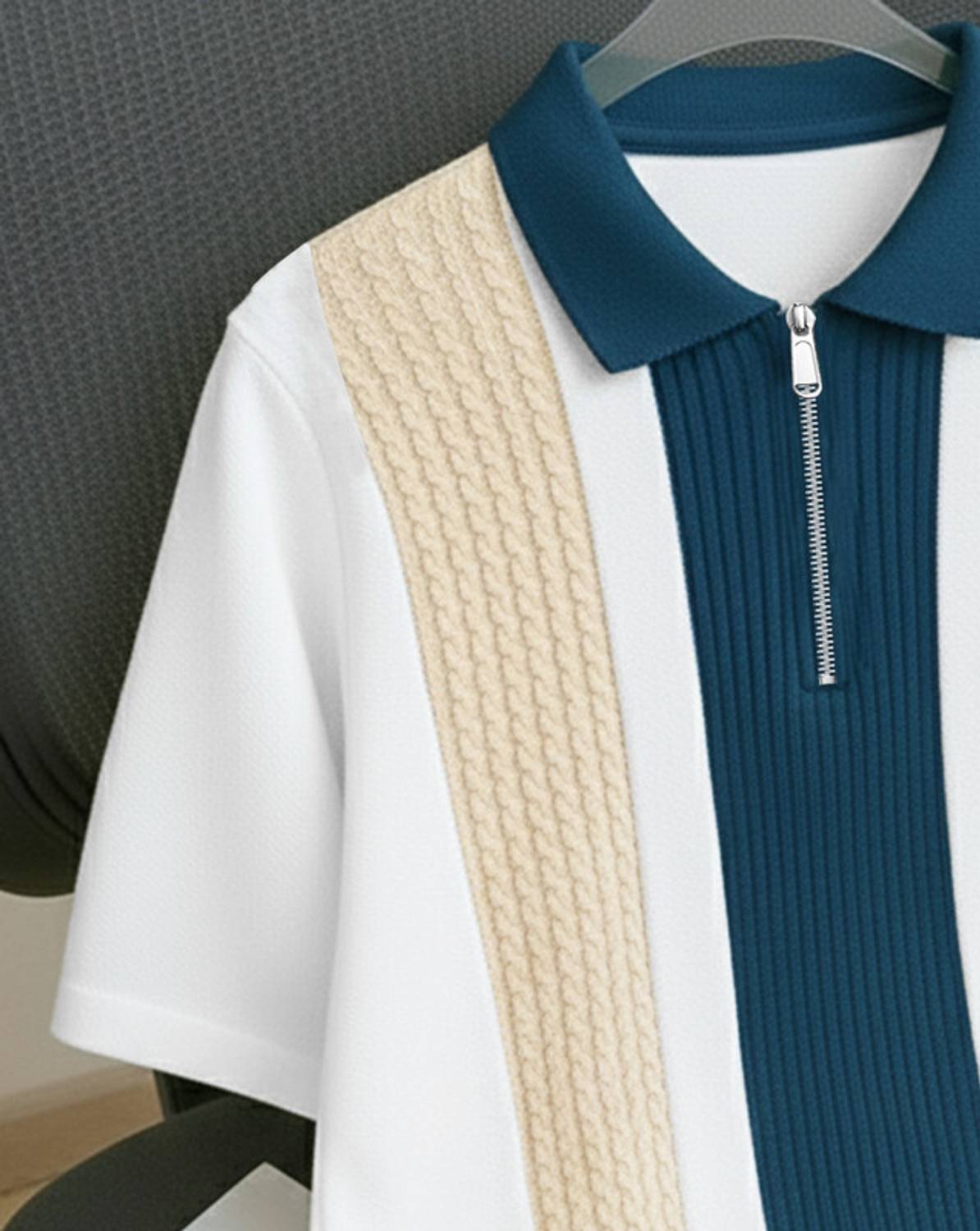 ENITOR Men Polo Neck White T-Shirt - Image 4