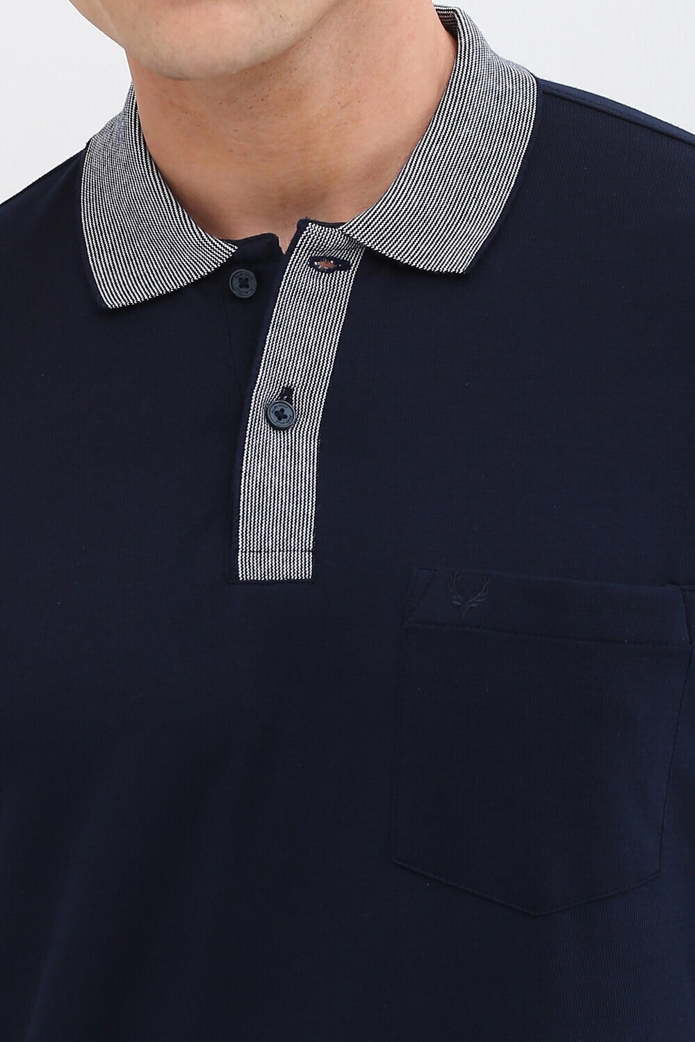 Image of Allen Solly Solid Men Polo Neck Blue T-Shirt