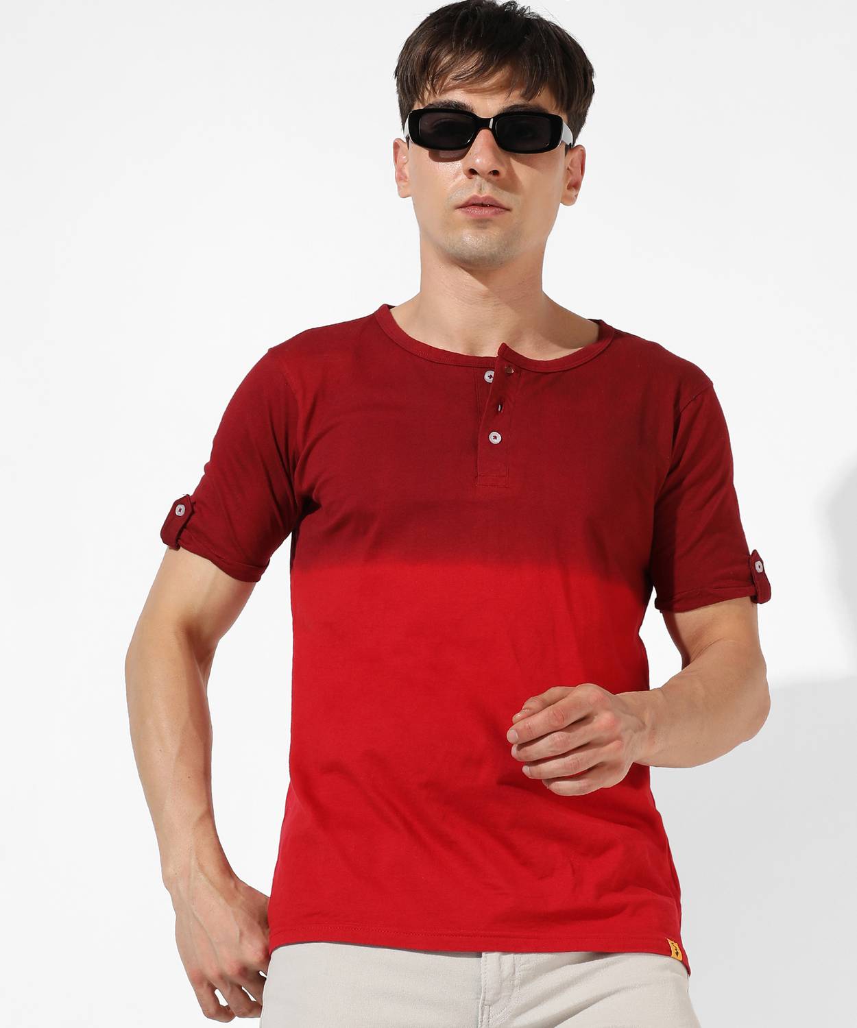 CAHOOT Solid Men Polo Neck Maroon, Red T-Shirt