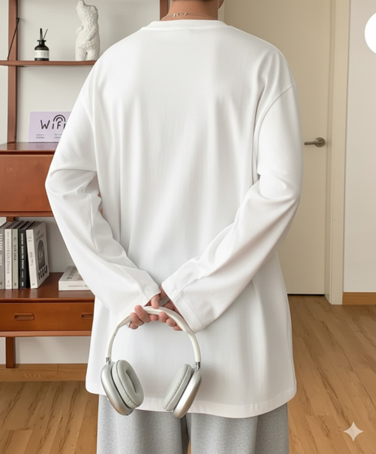 Image of Asta Moda Solid Men Round Neck White T-Shirt
