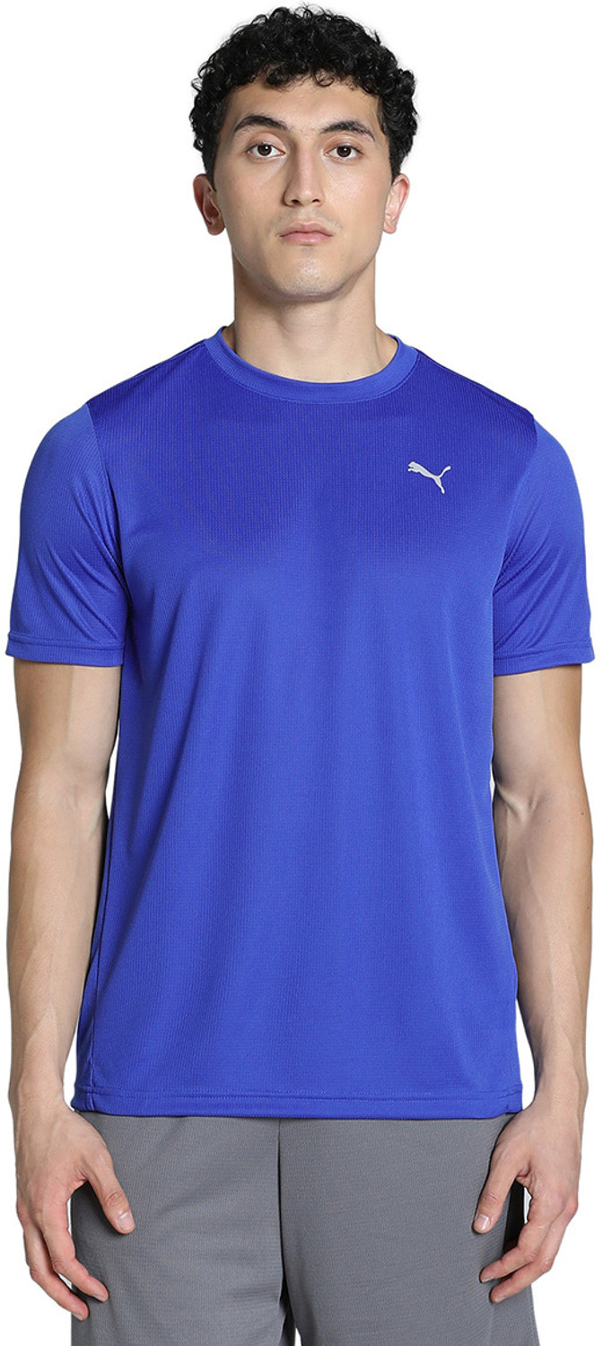 Image of PUMA Printed Men Round Neck Blue T-Shirt
