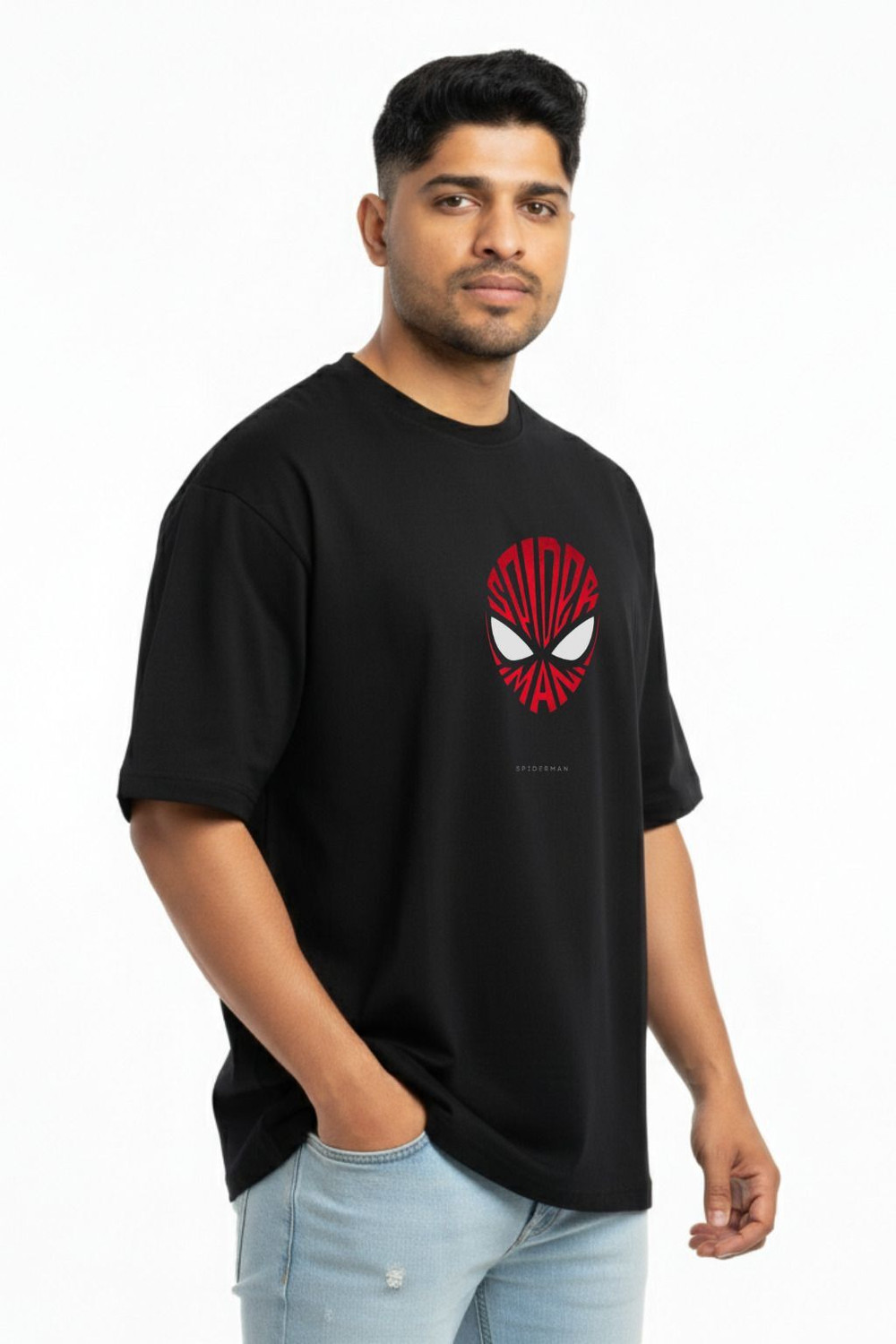 Image of TRANZMOG Printed Men Round Neck Black T-Shirt
