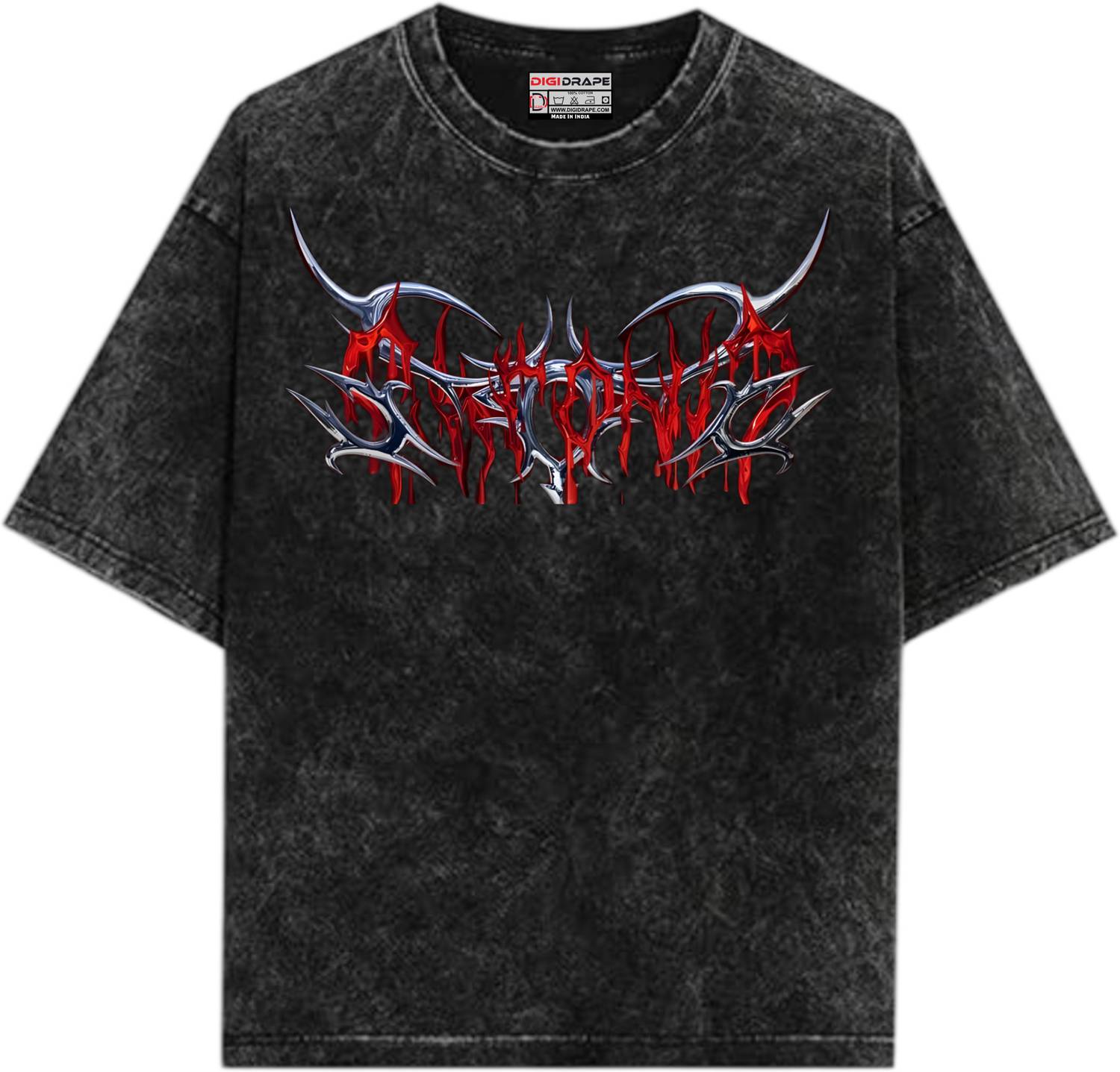 DIGI DRAPE Black Men Round Neck T-Shirt - Image 3