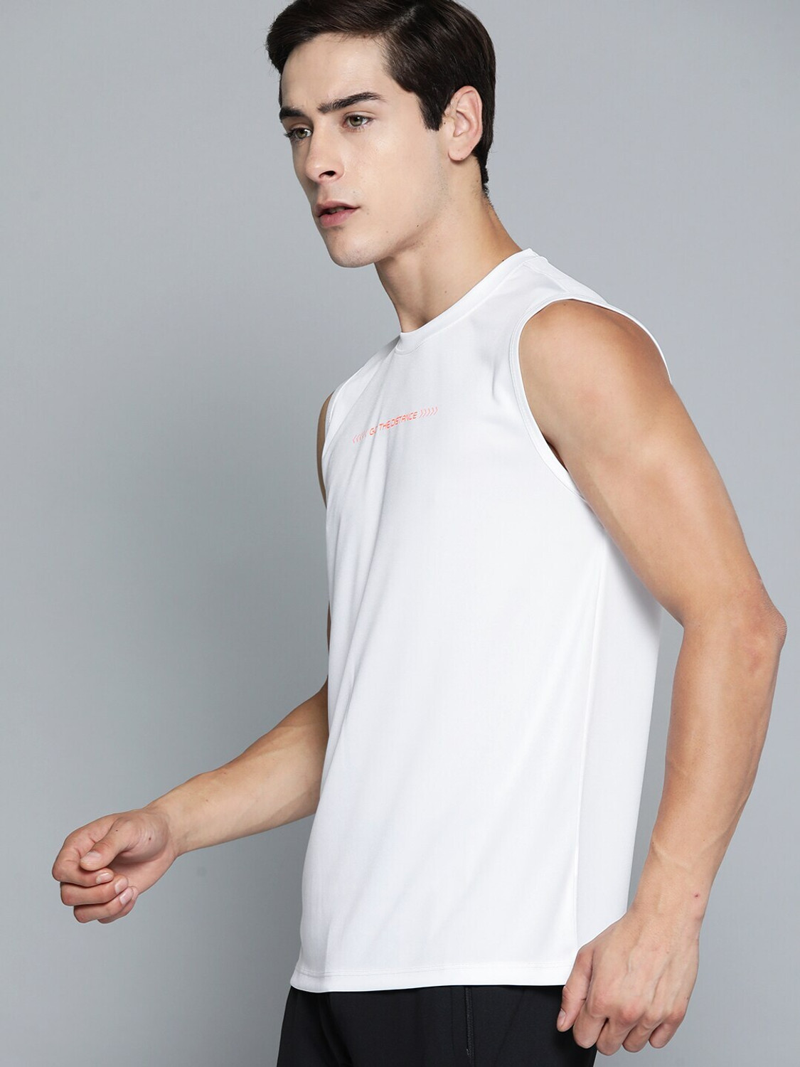 Image of HRX by Hrithik Roshan Typography Men Round Neck White T-Shirt