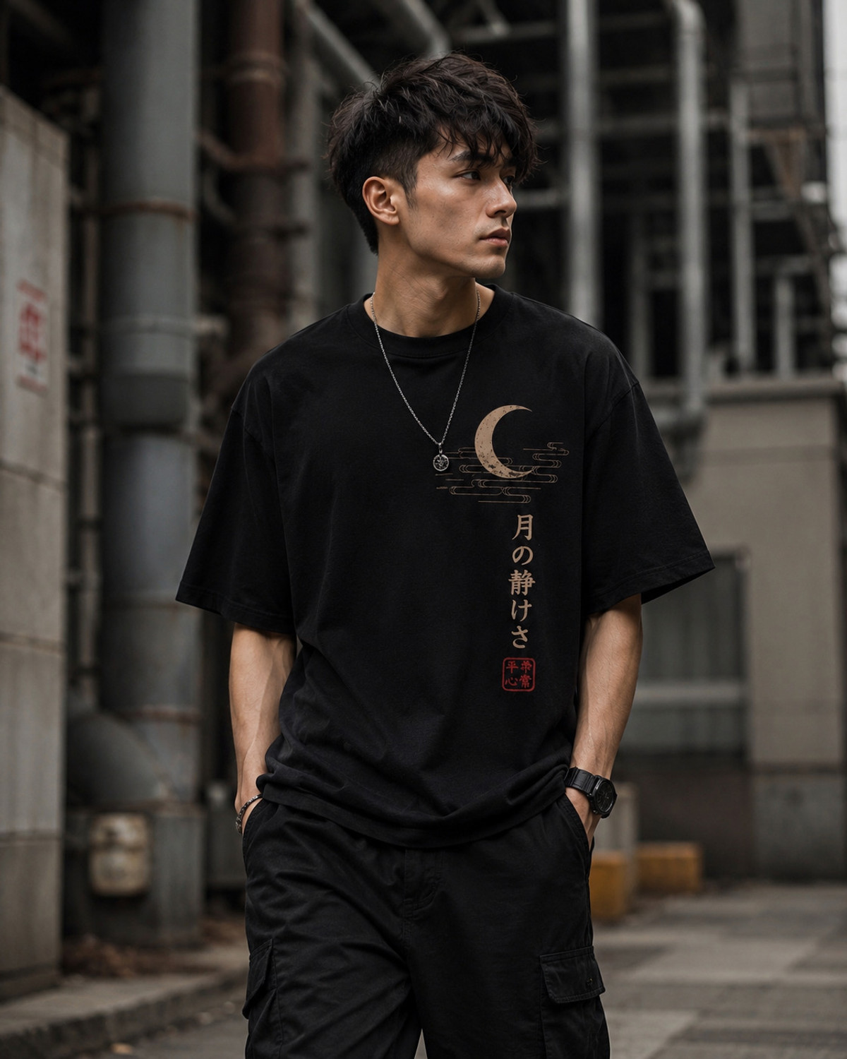 Image of ZEGRA (Z) Men Printed Round Neck Pure Cotton Black T-Shirt