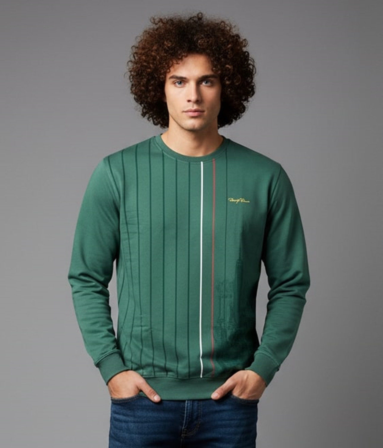 Image of TREND SANDAS PIPER Printed Men Round Neck Green T-Shirt