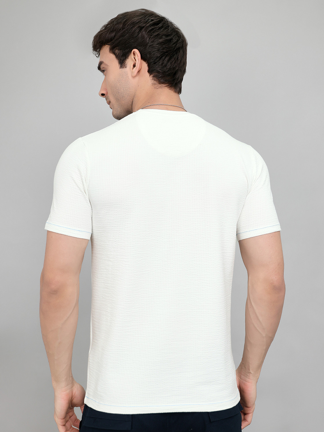 Image of MONTE CARLO Printed Men Round Neck White T-Shirt