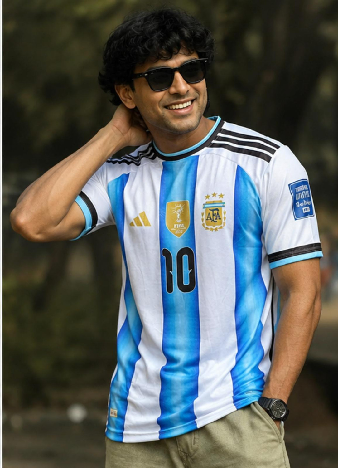 Image of MSV Printed Men Round Neck Blue T-Shirt