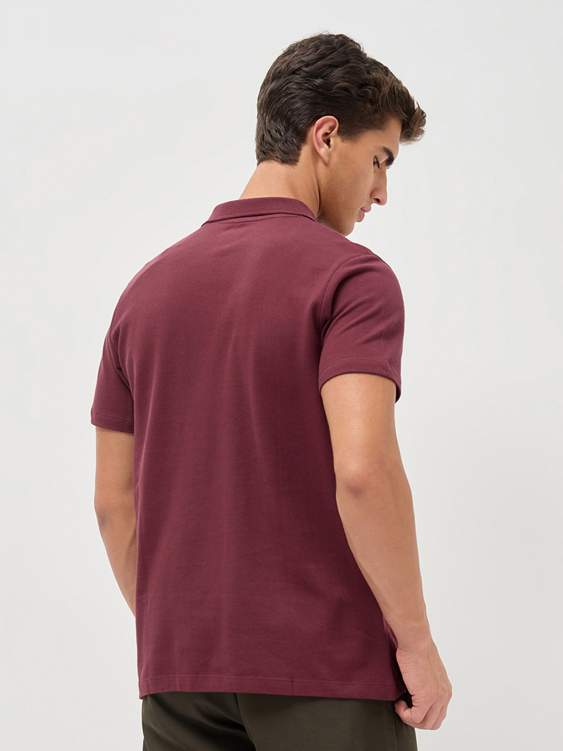 Image of Urbano Fashion Solid Men Polo Neck Grey T-Shirt