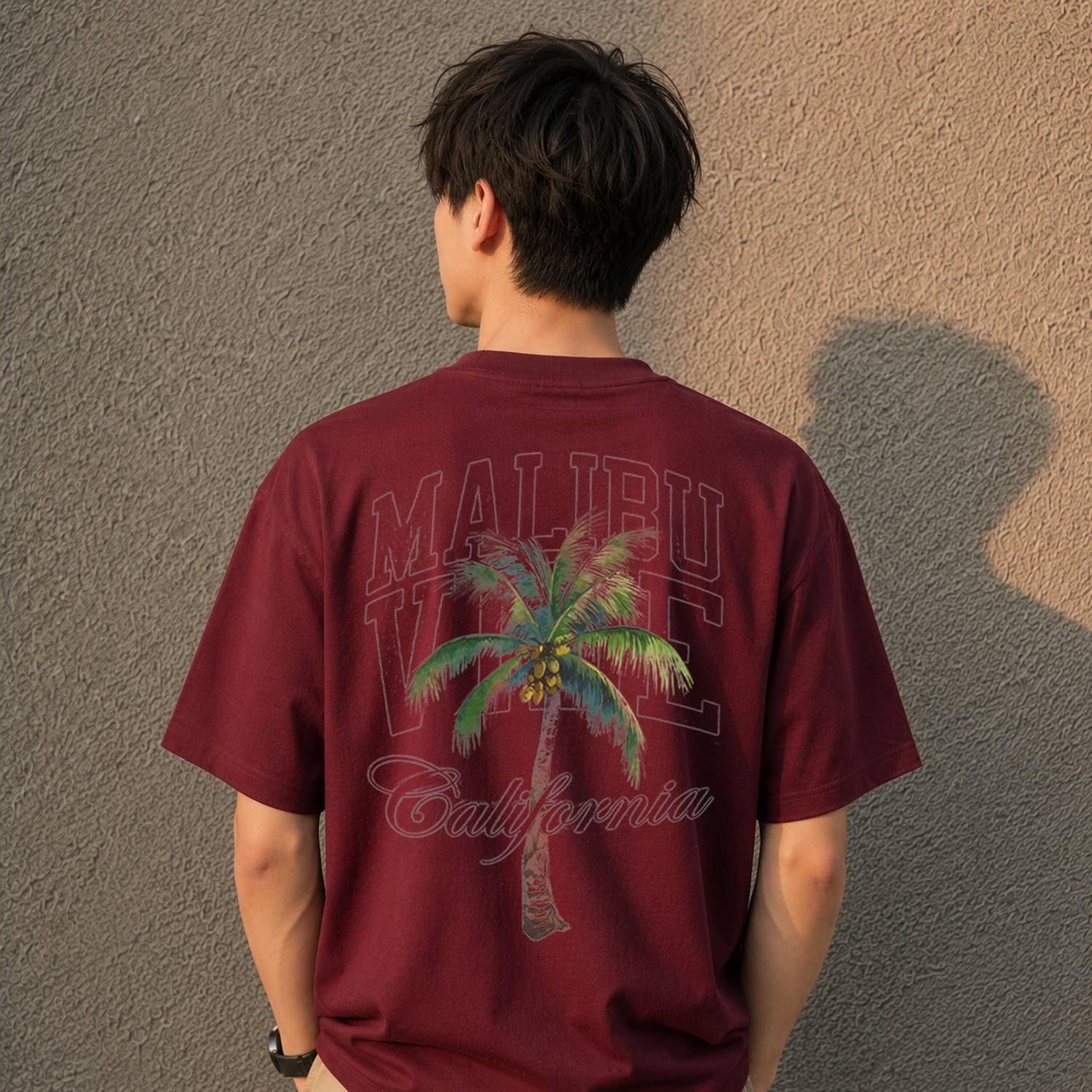 GLOBAL NOMAD Maroon Round Neck T-Shirt - Image 2