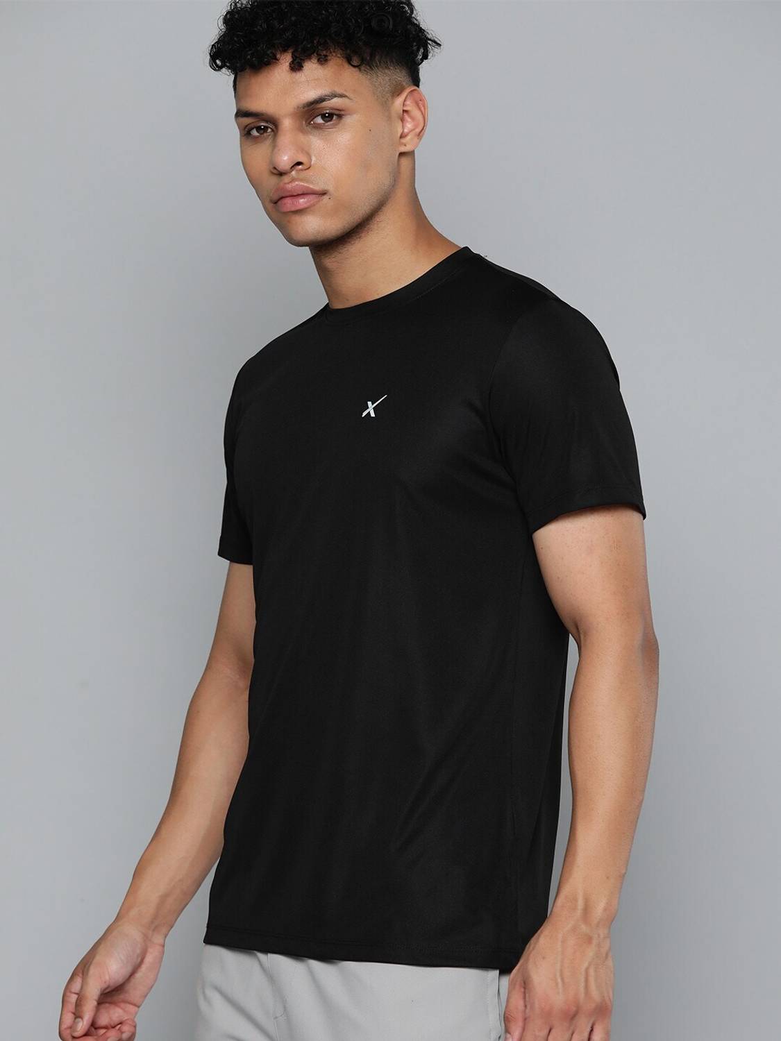 HRX by Hrithik Roshan Black Round Neck T-Shirt - Image 3