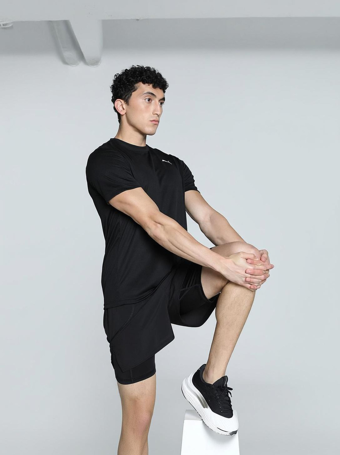 Image of PUMA Printed Men Round Neck Black T-Shirt