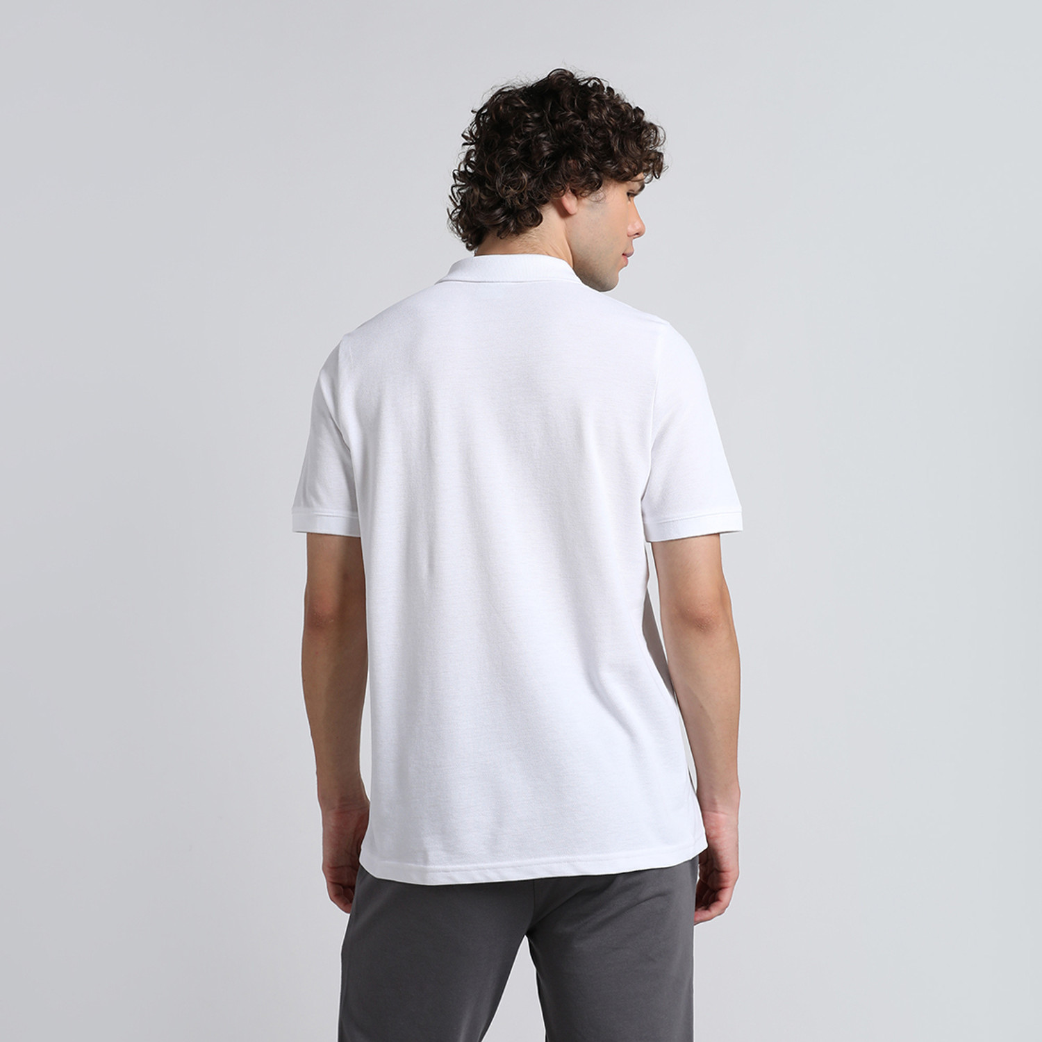 Image of PUMA Printed Men Polo Neck White T-Shirt