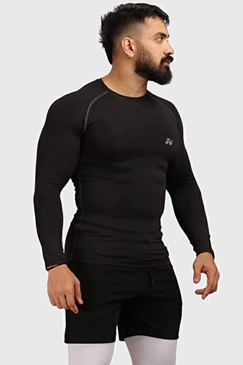 NINQ Men Black Round Neck T-Shirt - Image 3