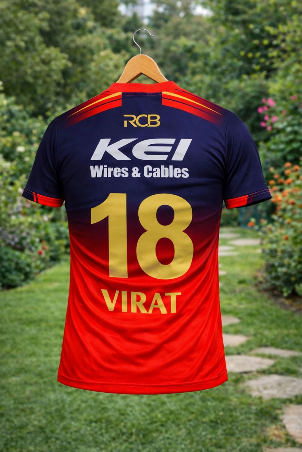 Image of ROYAL HITTERS Printed Men V Neck Red, Blue T-Shirt