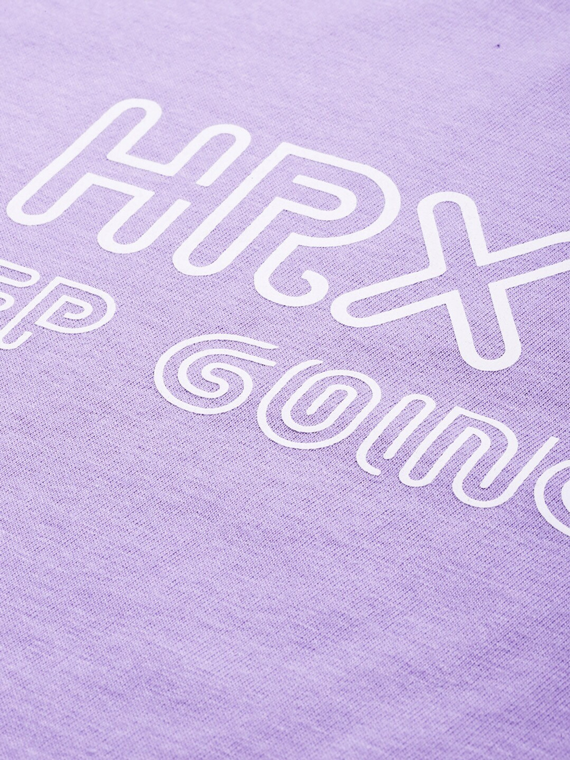 Image of HRX by Hrithik Roshan Printed Women Round Neck Purple T-Shirt