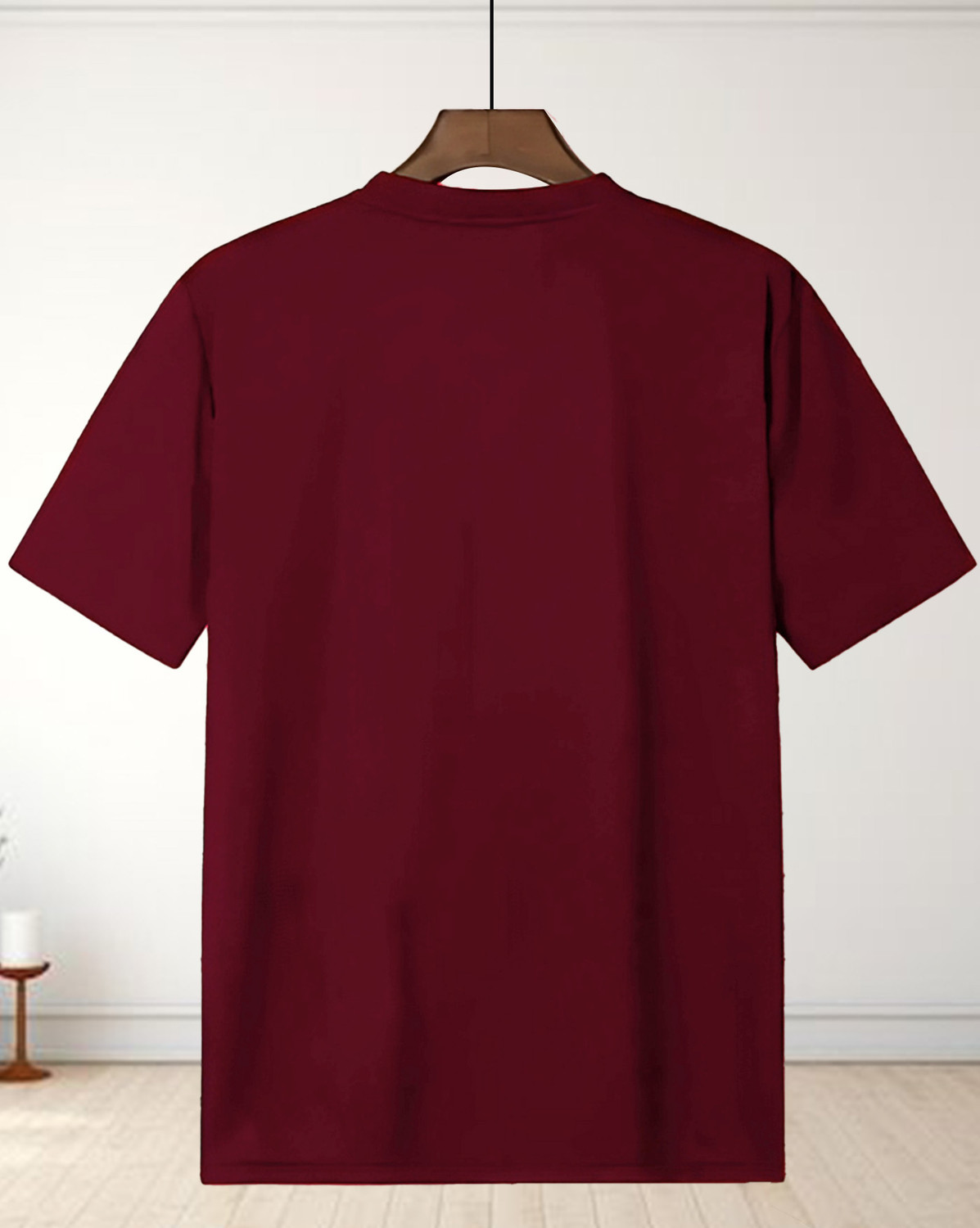 Image of ENITOR Typography Men Round Neck Maroon T-Shirt