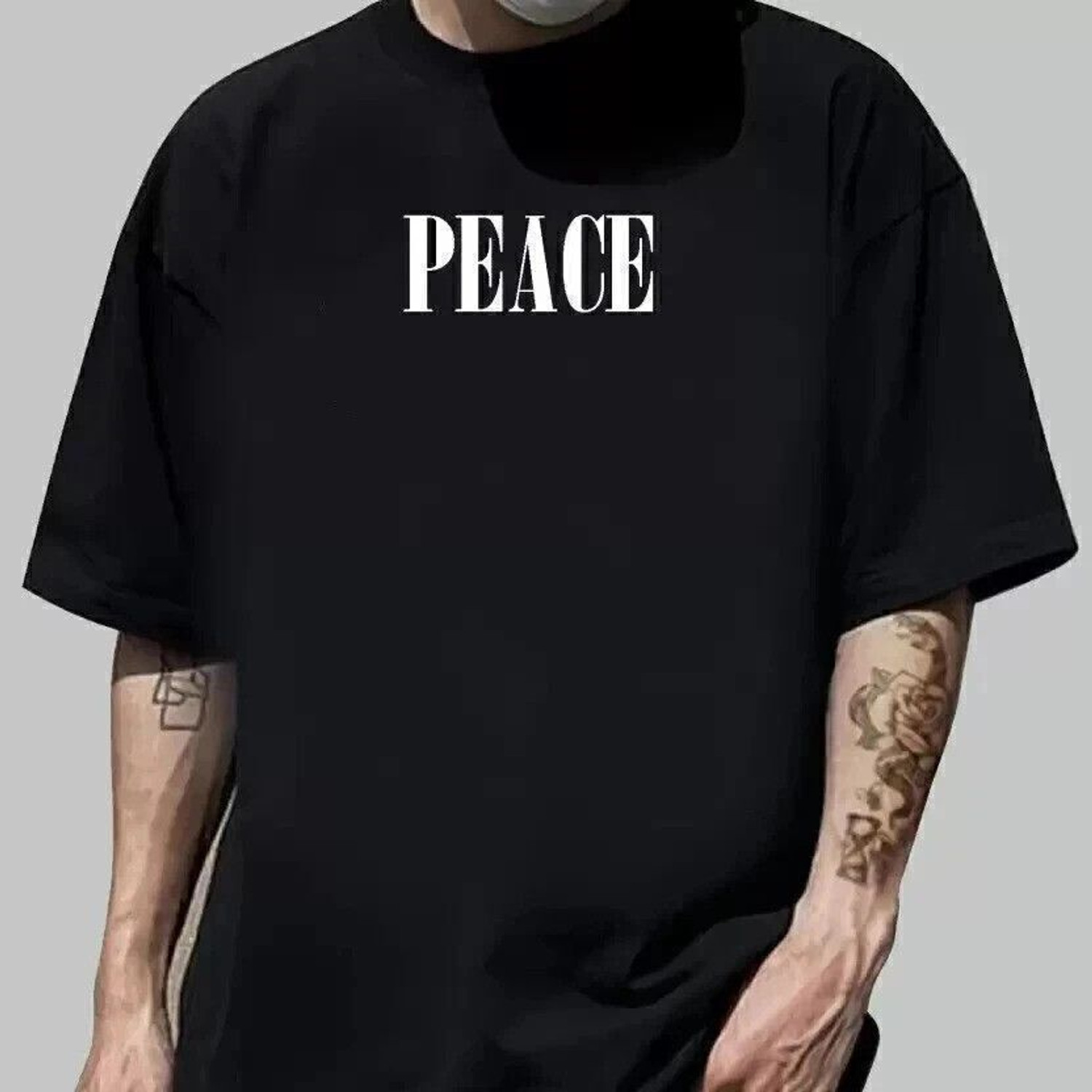 Image of annnackel Graphic Print Men Round Neck Black T-Shirt